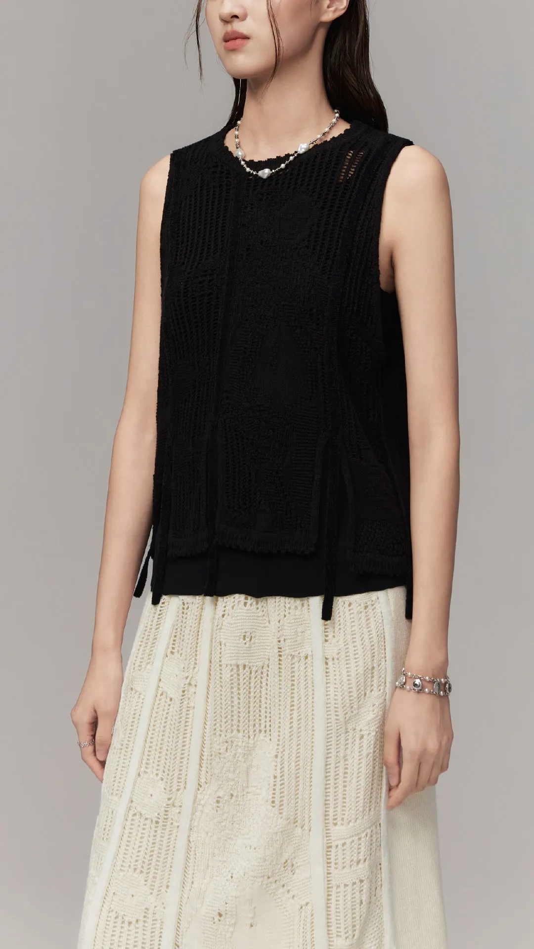 Panelled Knit Vest sold by INITIAL Fashion product image thumbnail 2