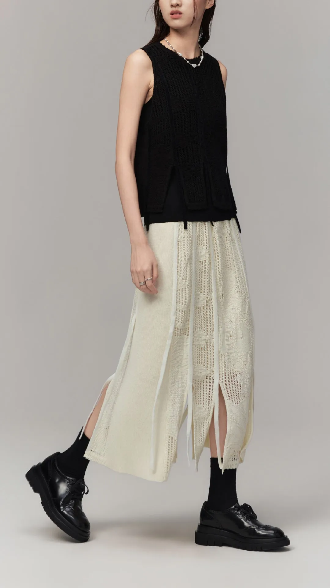 Panelled Knit Vest sold by INITIAL Fashion product image thumbnail 4