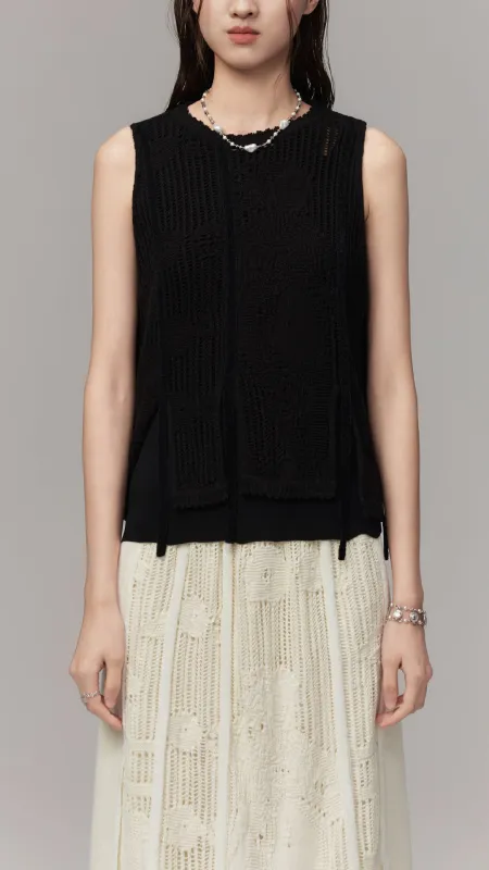 Panelled Knit Vest made by INITIAL Fashion