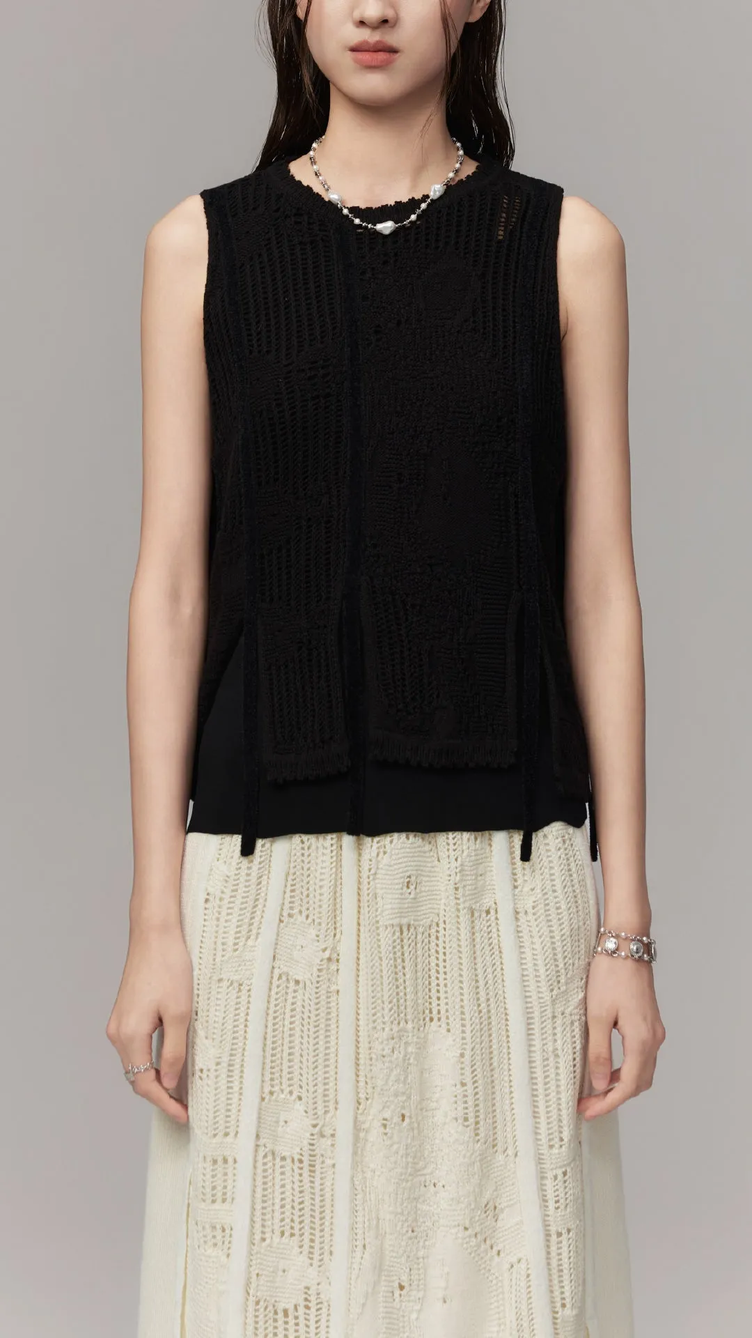 Panelled Knit Vest sold by INITIAL Fashion
