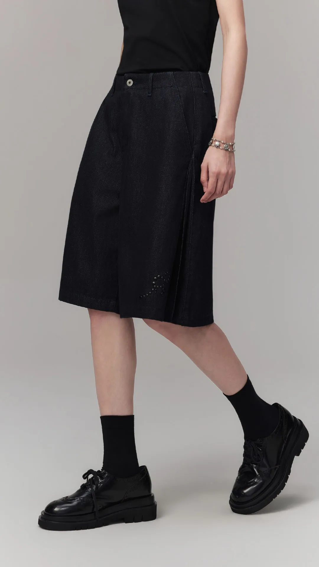 Two Tone Tuck Shorts sold by INITIAL Fashion product image thumbnail 3
