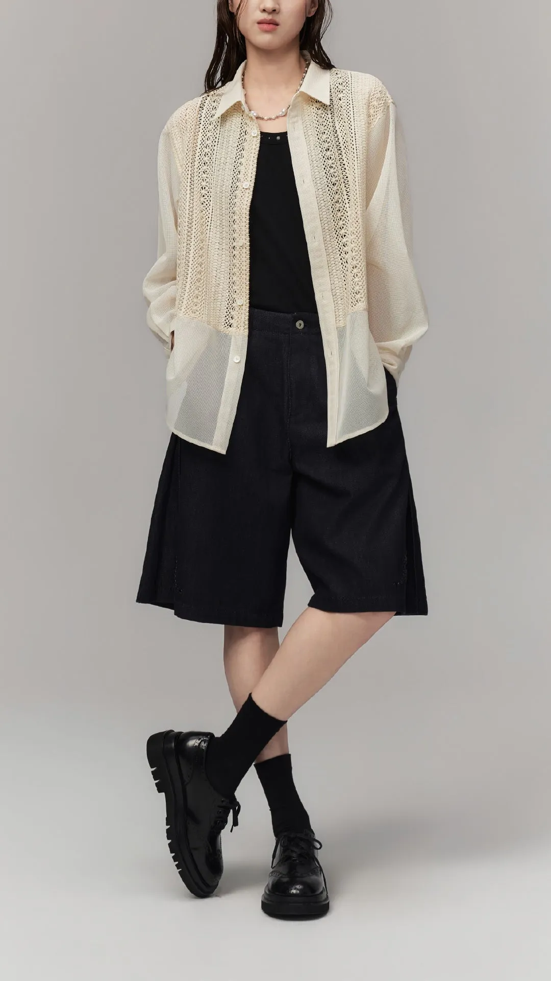 Two Tone Tuck Shorts sold by INITIAL Fashion product image thumbnail 5