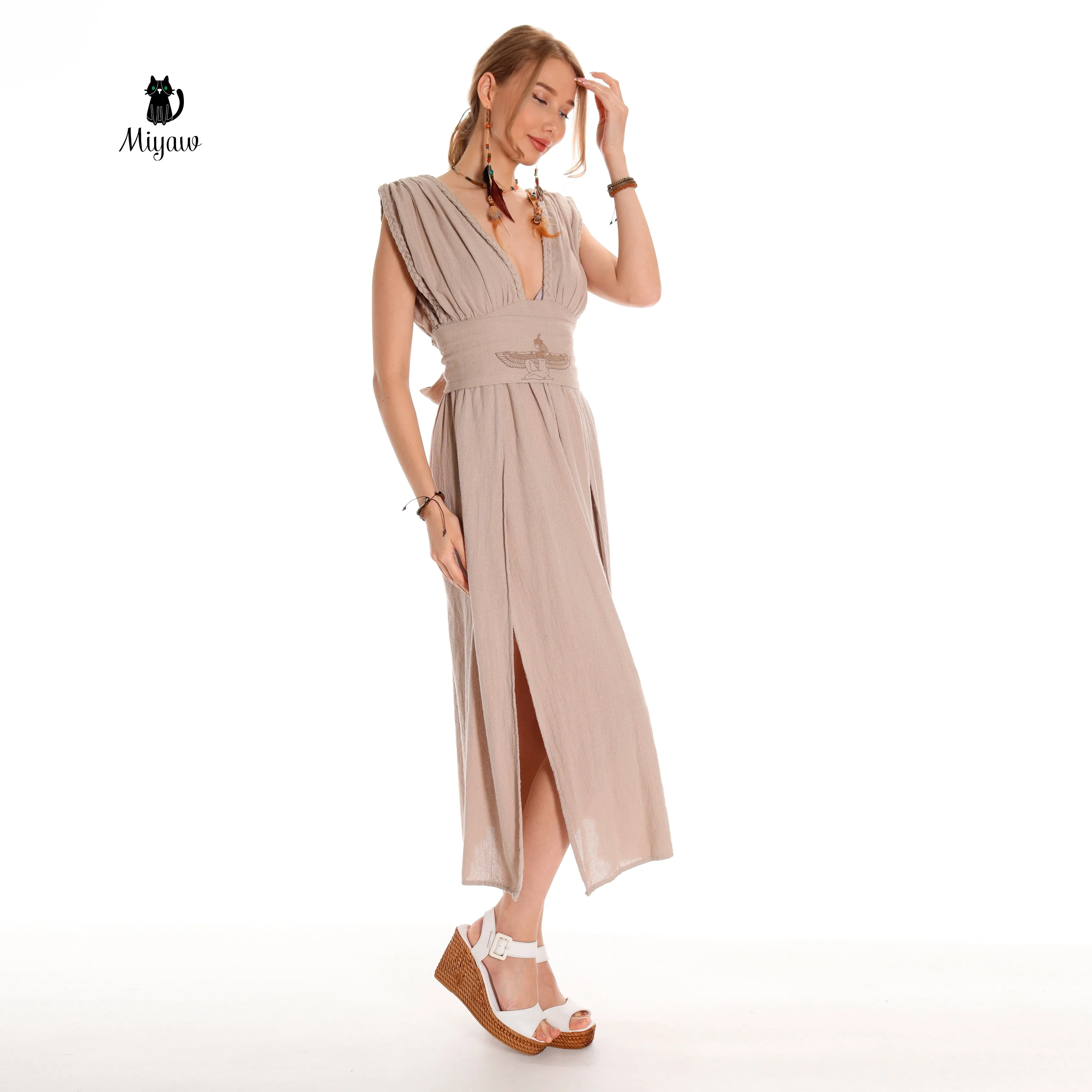 Wholesale Boho Chic Goddes Maxi Dress, Bohemian Cotton Long Dress sold by Miyaw Fashion product image thumbnail 2