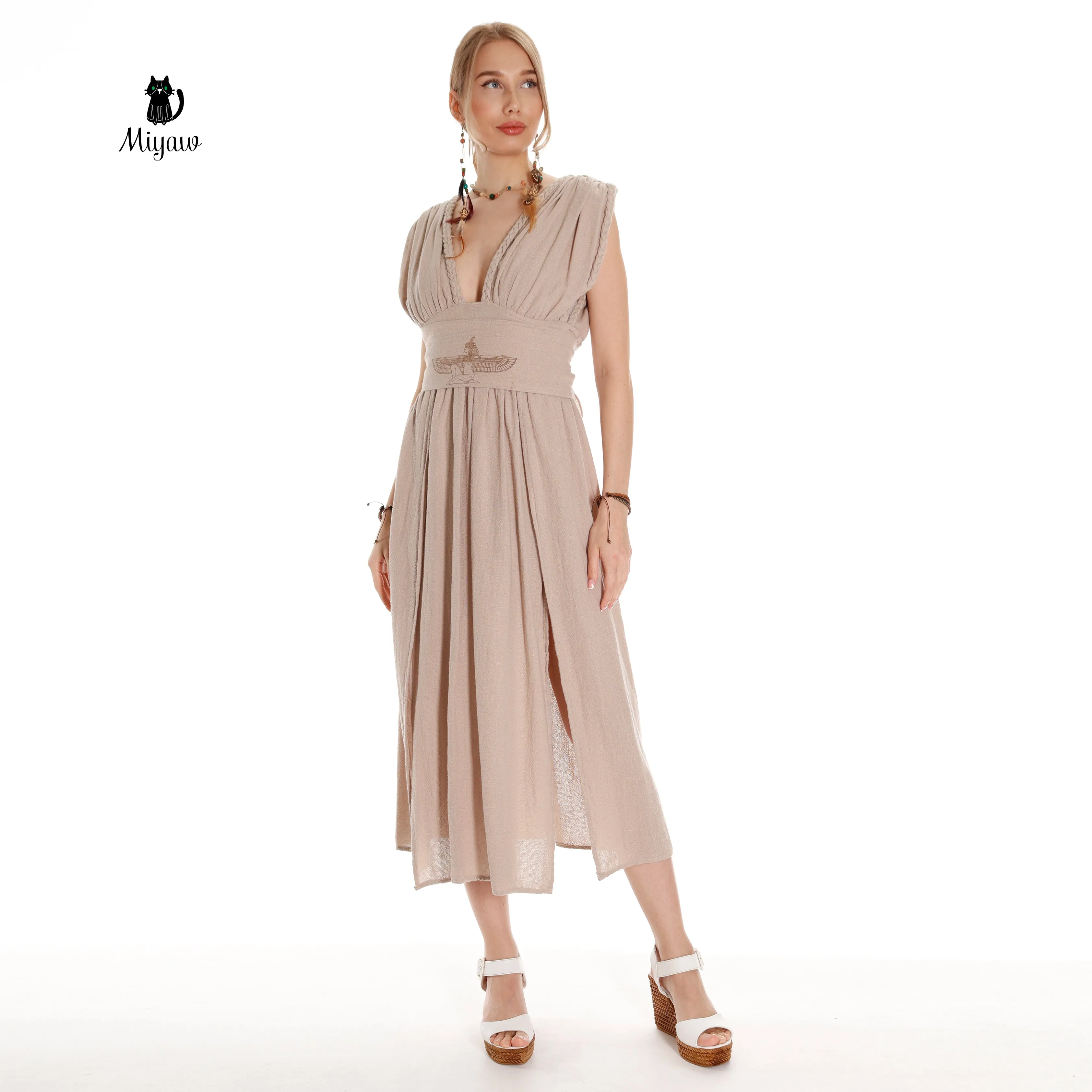 Wholesale Boho Chic Goddes Maxi Dress, Bohemian Cotton Long Dress sold by Miyaw Fashion product image thumbnail 5