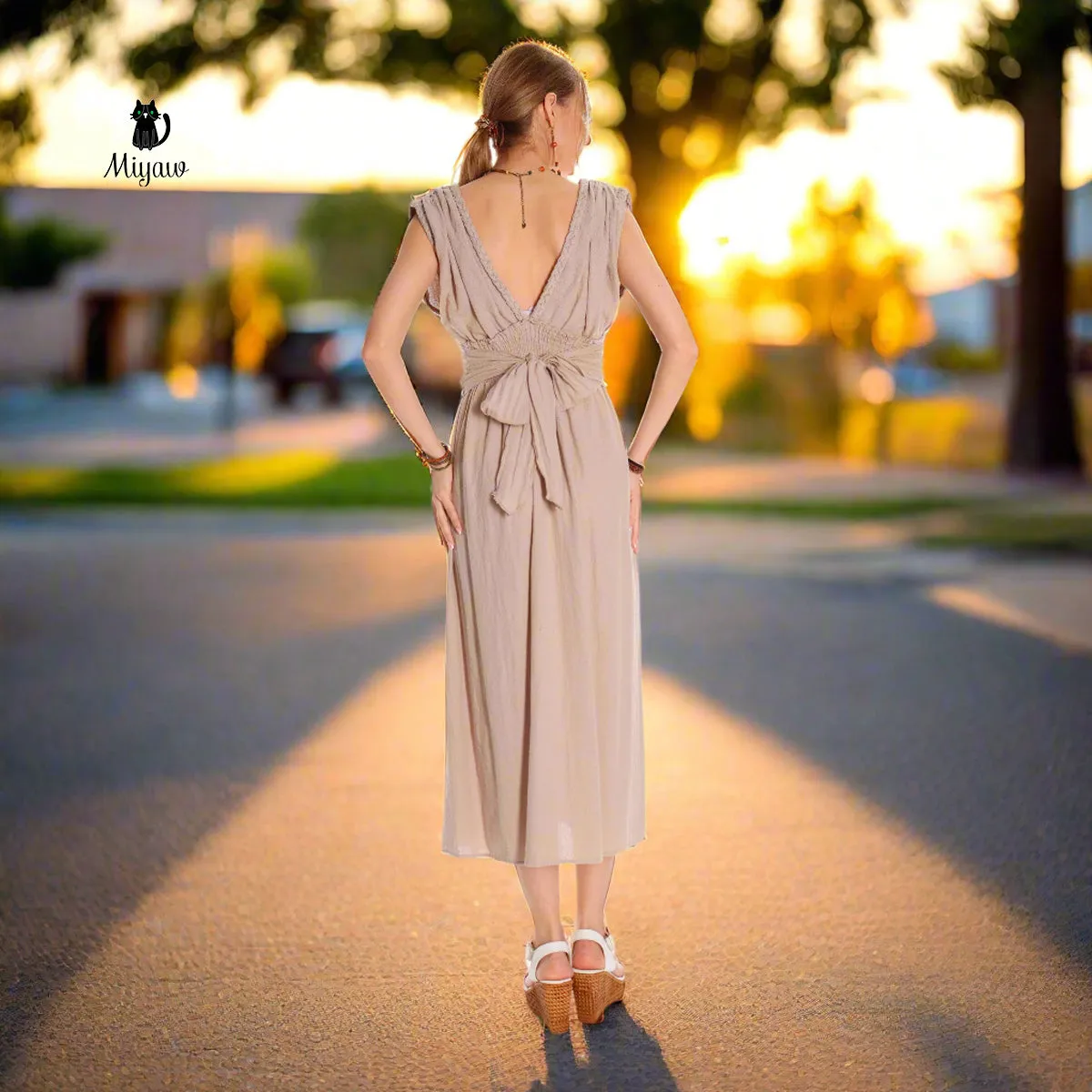 Wholesale Boho Chic Goddes Maxi Dress, Bohemian Cotton Long Dress sold by Miyaw Fashion