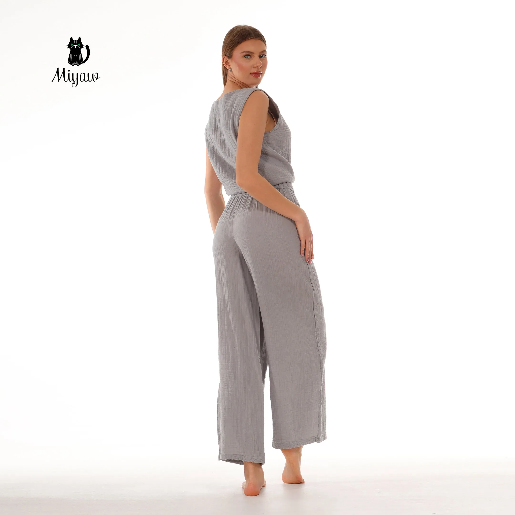 Bohemian Wide-Leg Cotton Pants for Women sold by Miyaw Fashion product image thumbnail 3