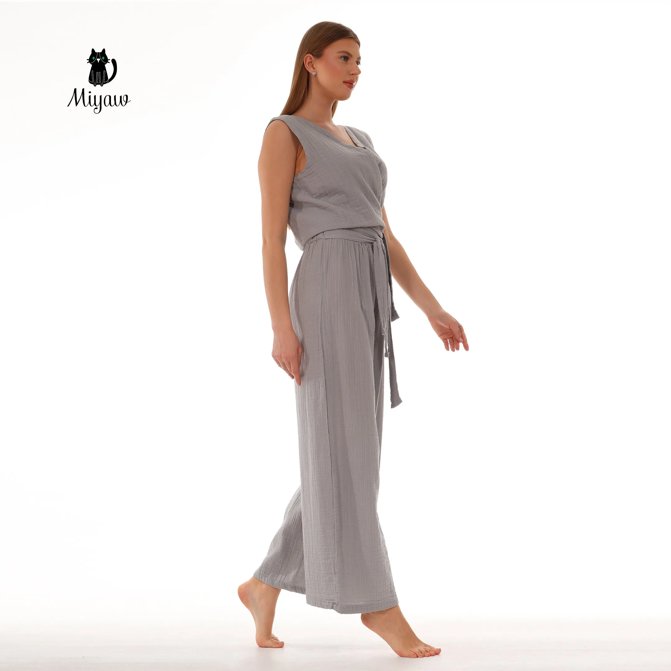 Bohemian Wide-Leg Cotton Pants for Women sold by Miyaw Fashion product image thumbnail 5
