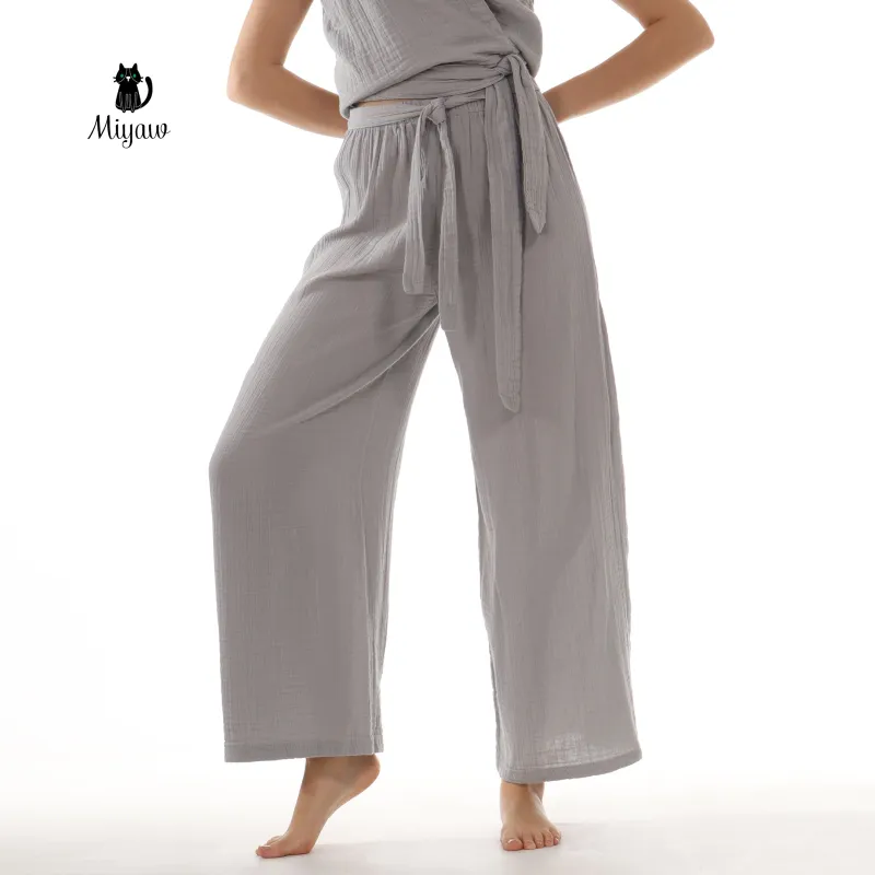 Bohemian Wide-Leg Cotton Pants for Women sold by Miyaw Fashion