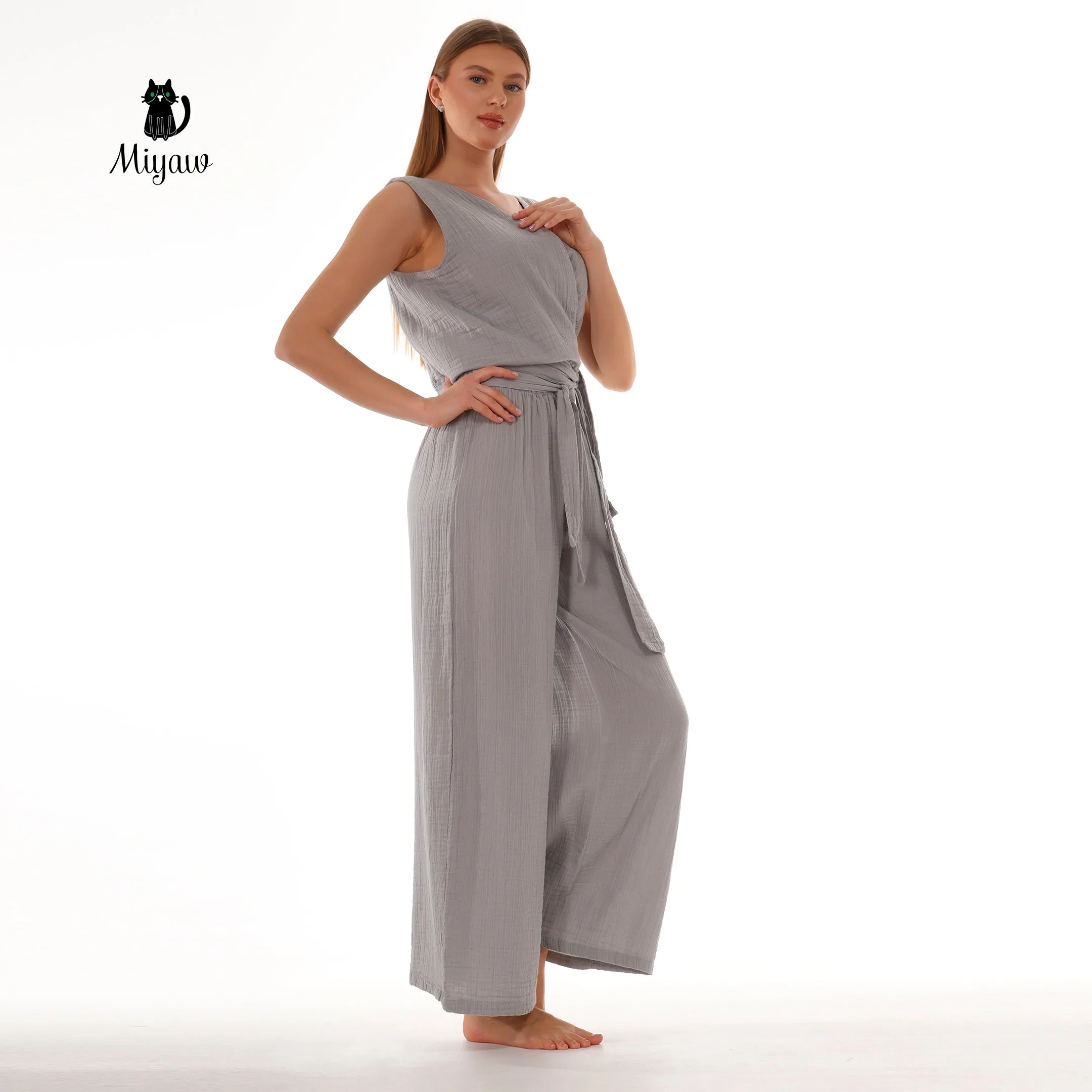 Bohemian Wide-Leg Cotton Pants for Women sold by Miyaw Fashion product image thumbnail 4