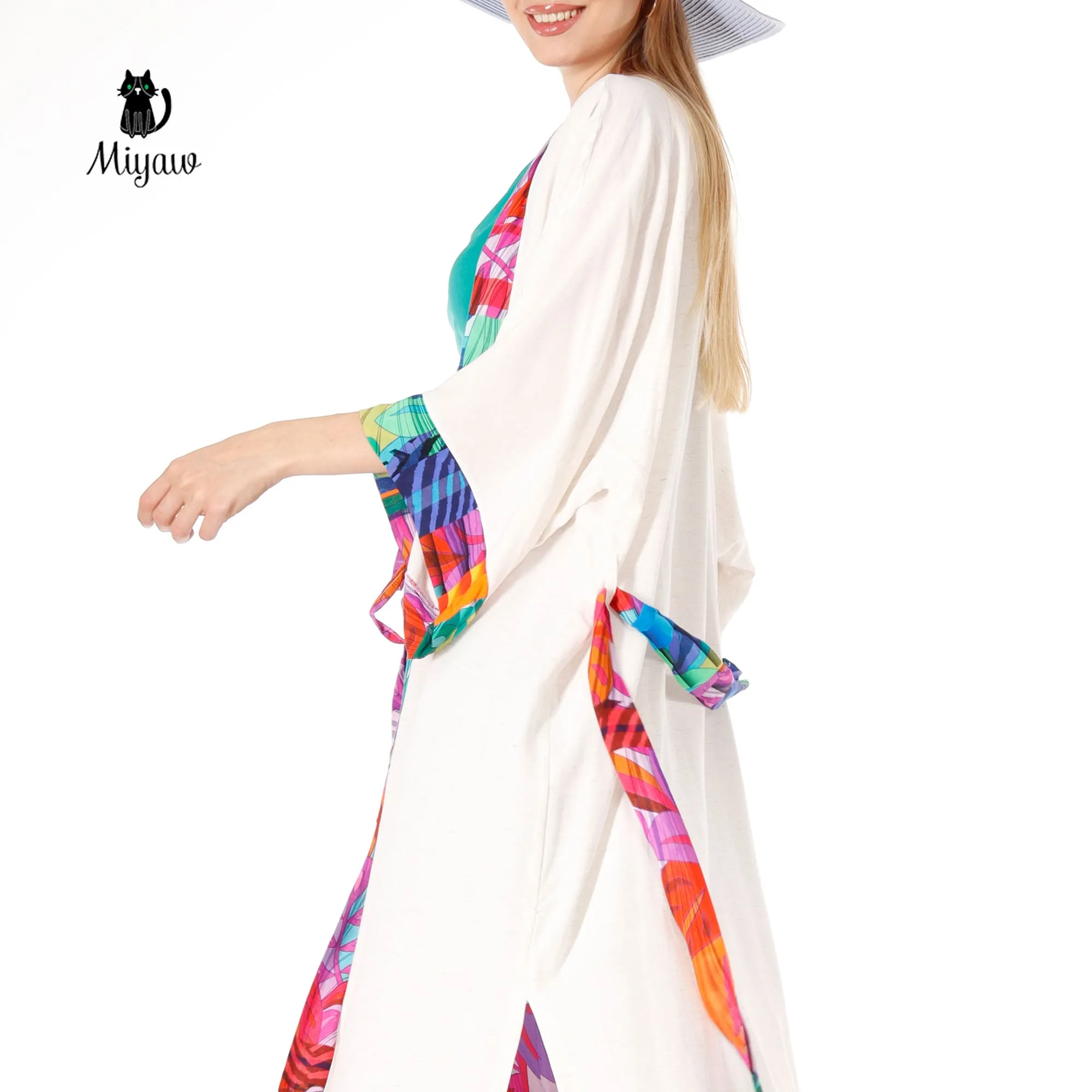 Boho Beach Kimono, Boho Kimono Cover Up sold by Miyaw Fashion product image thumbnail 5