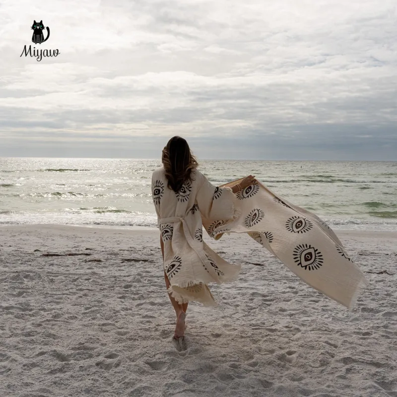 Boho Organic Cotton Beach Cover-up for Sunny Days sold by Miyaw Fashion