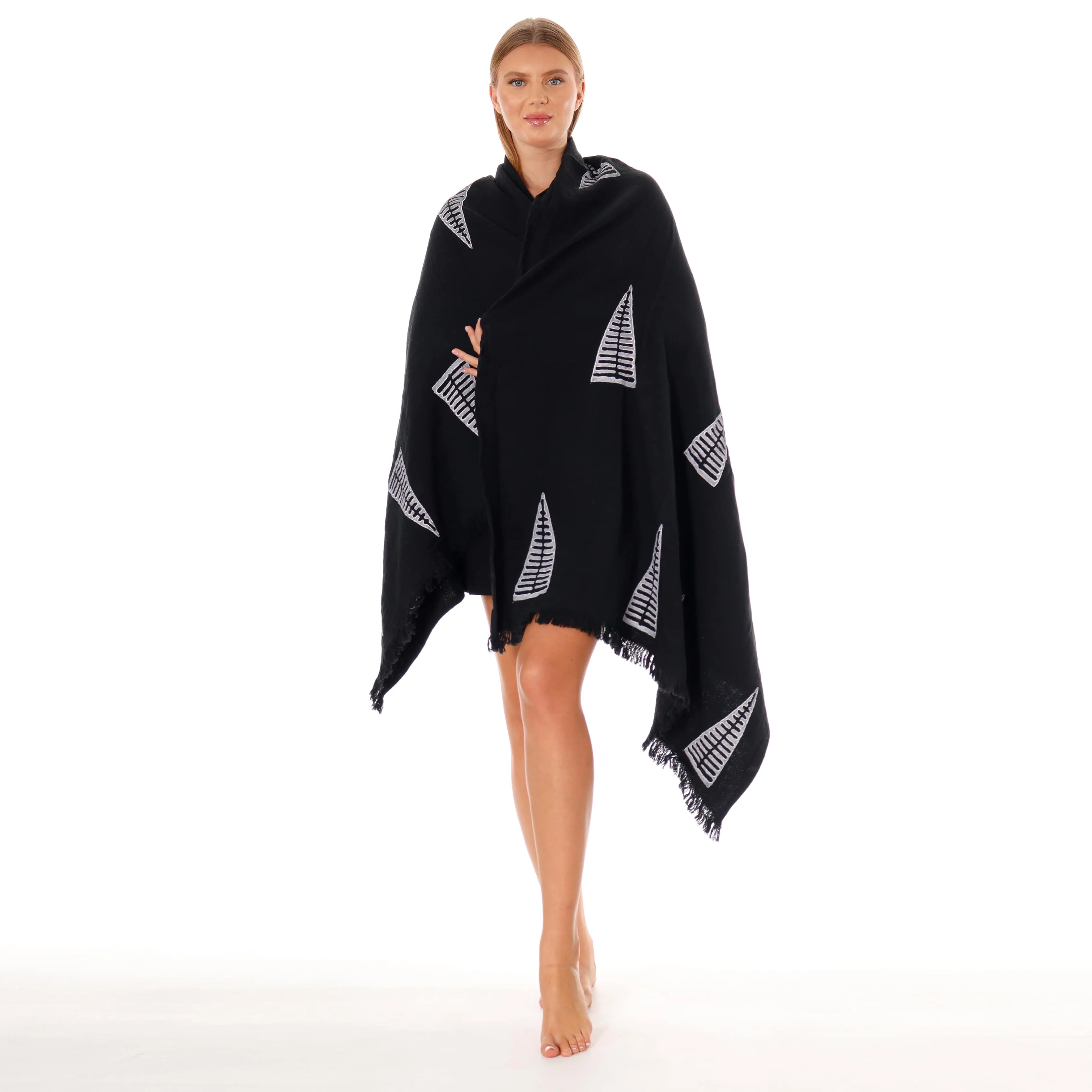 Handcrafted Pyramid Stamped Black Beach Towel sold by Miyaw Fashion product image thumbnail 3