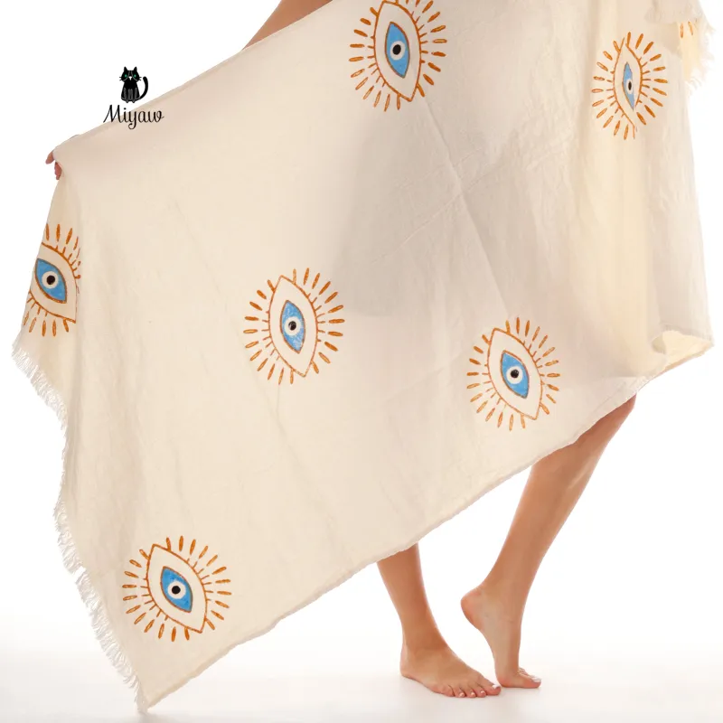 Boho Handcrafted Protective Eye Towel for Bath or Beach sold by Miyaw Fashion