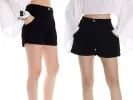 Black Women's Cotton Shorts with Pockets - Resort Chic sold by Miyaw Fashion