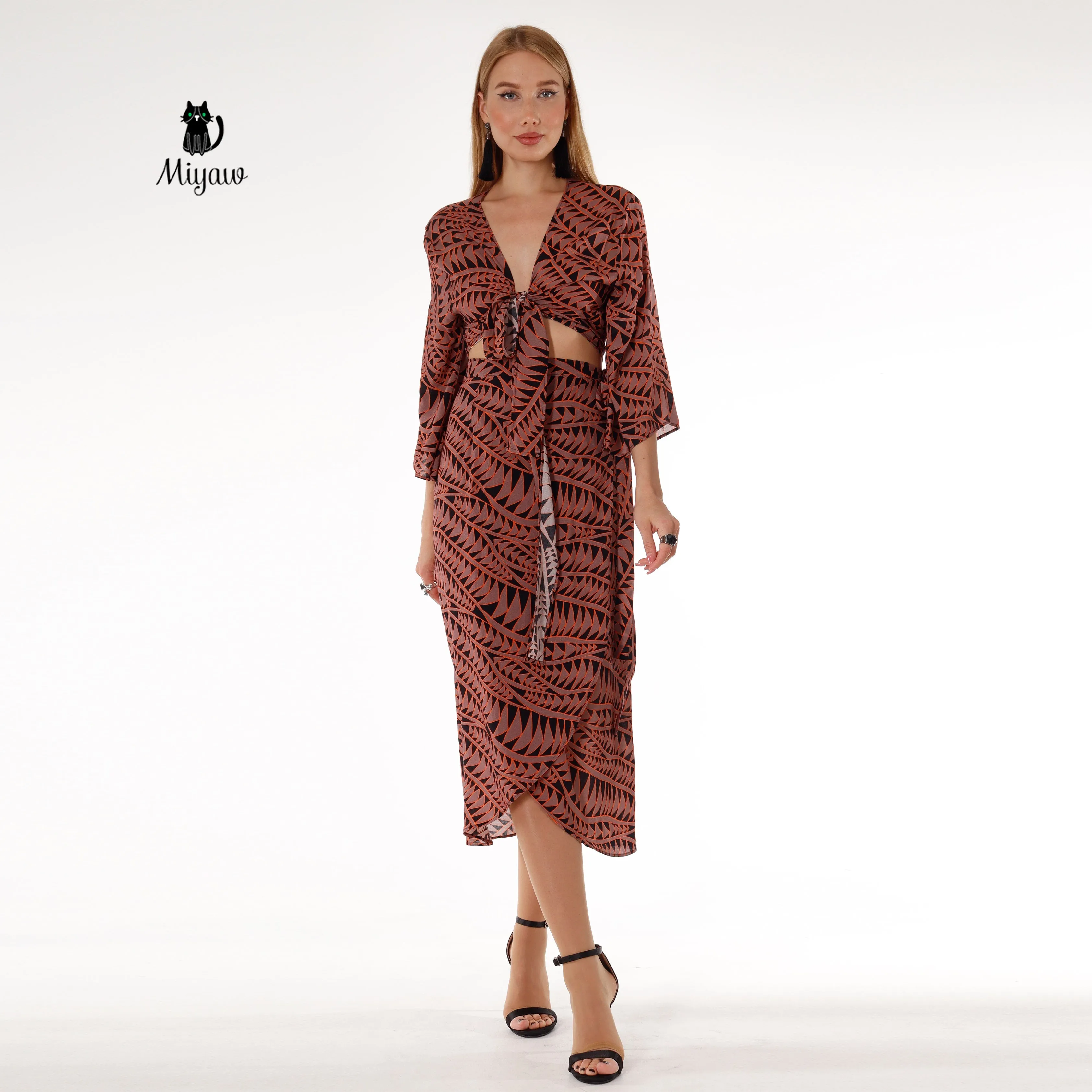 Boho Chic Matching Crop Top and Skirt Set - Beach Outfit sold by Miyaw Fashion product image thumbnail 2