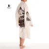Unique Boho Kimono Robe with Handcrafted Buddha Stamps, Beach Cover Up sold by Miyaw Fashion