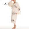 Boho Handcrafted Aztec-stamped Beach Kimono - Long Sleeve Bathrobe for Bohemian Lovers sold by Miyaw Fashion