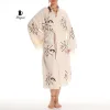 Boho Handcrafted Aztec-stamped Beach Kimono - Long Sleeve Bathrobe for Bohemian Lovers sold by Miyaw Fashion