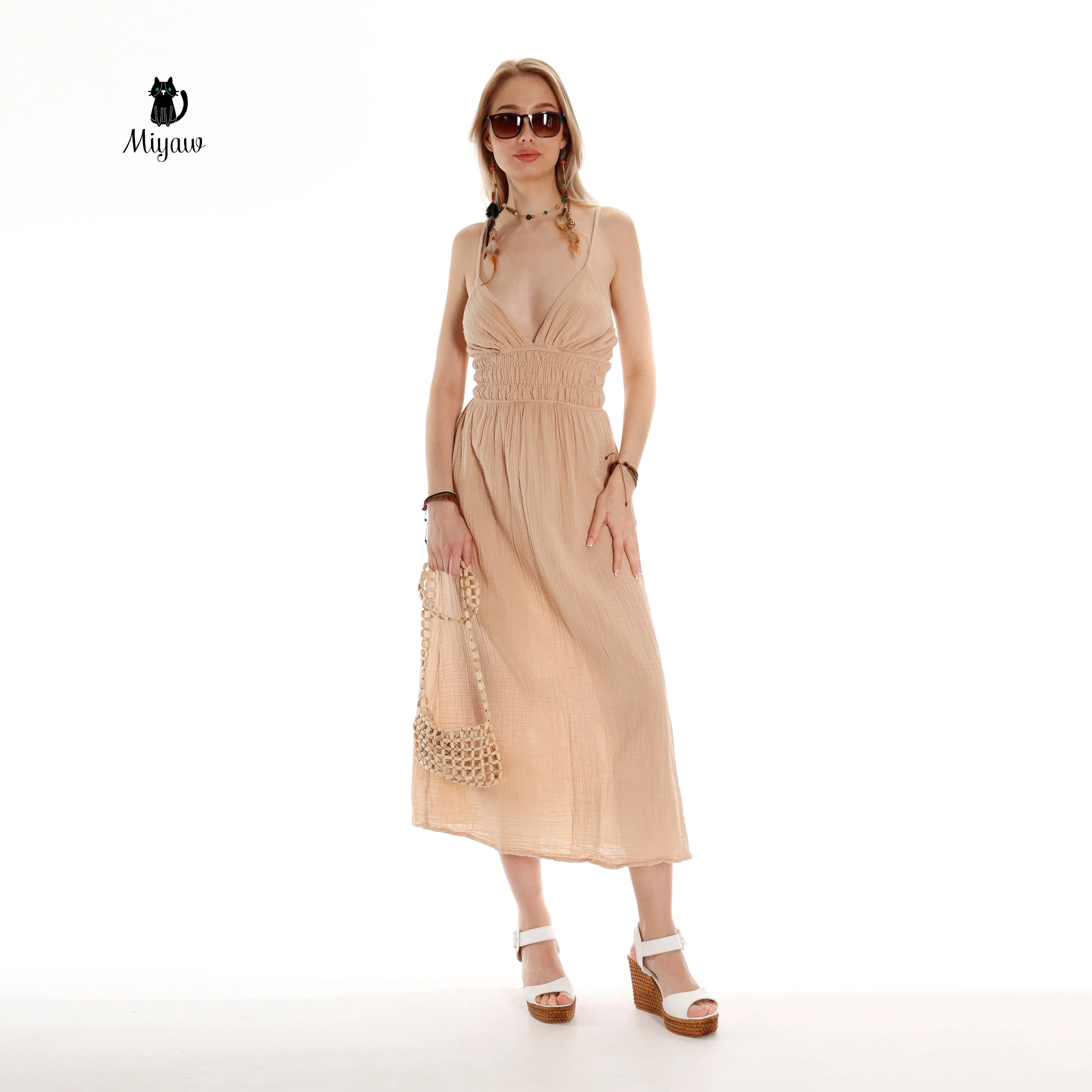 Boho Chic Sleeveless Open Back Maxi Dress for Summer sold by Miyaw Fashion product image thumbnail 3