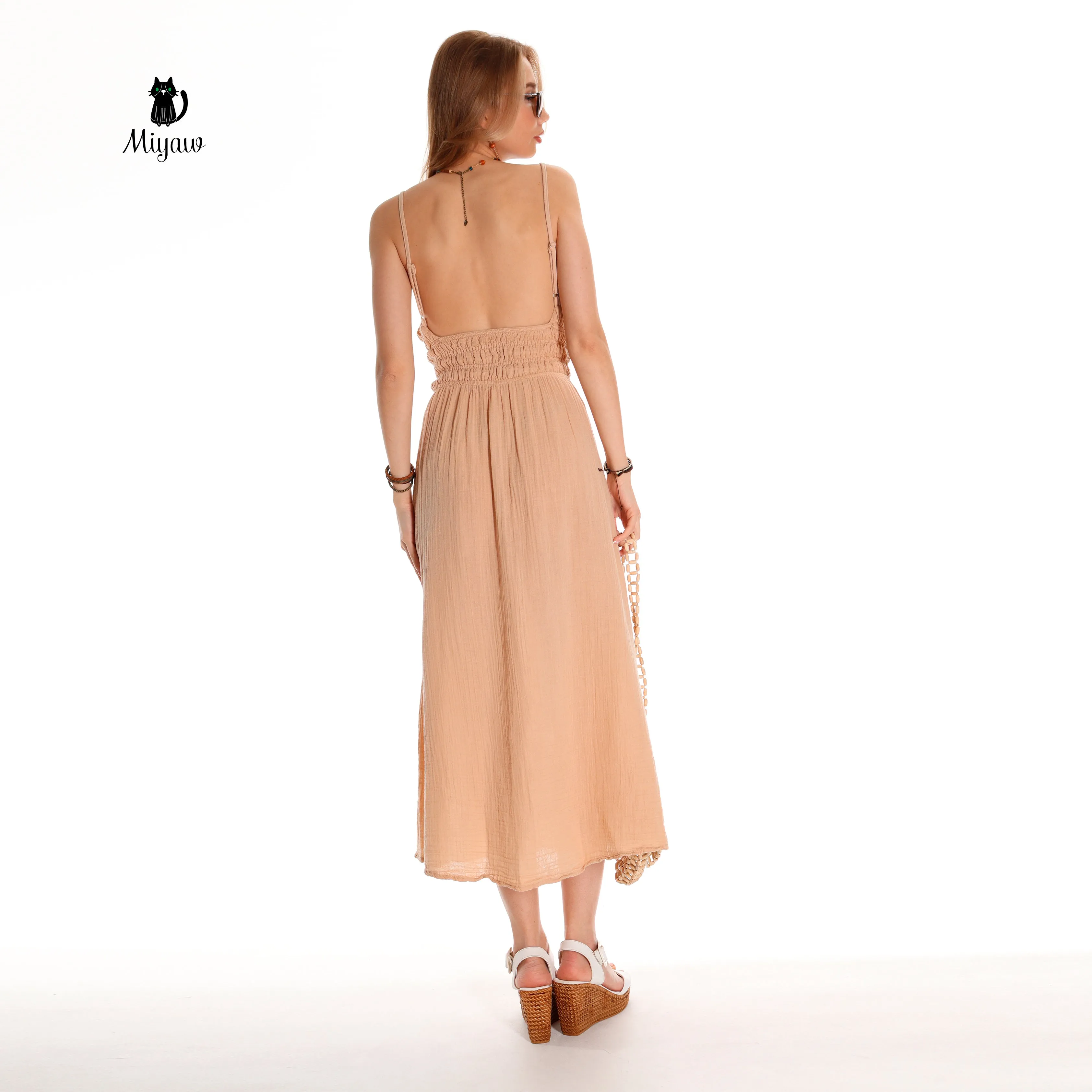 Boho Chic Sleeveless Open Back Maxi Dress for Summer sold by Miyaw Fashion product image thumbnail 2