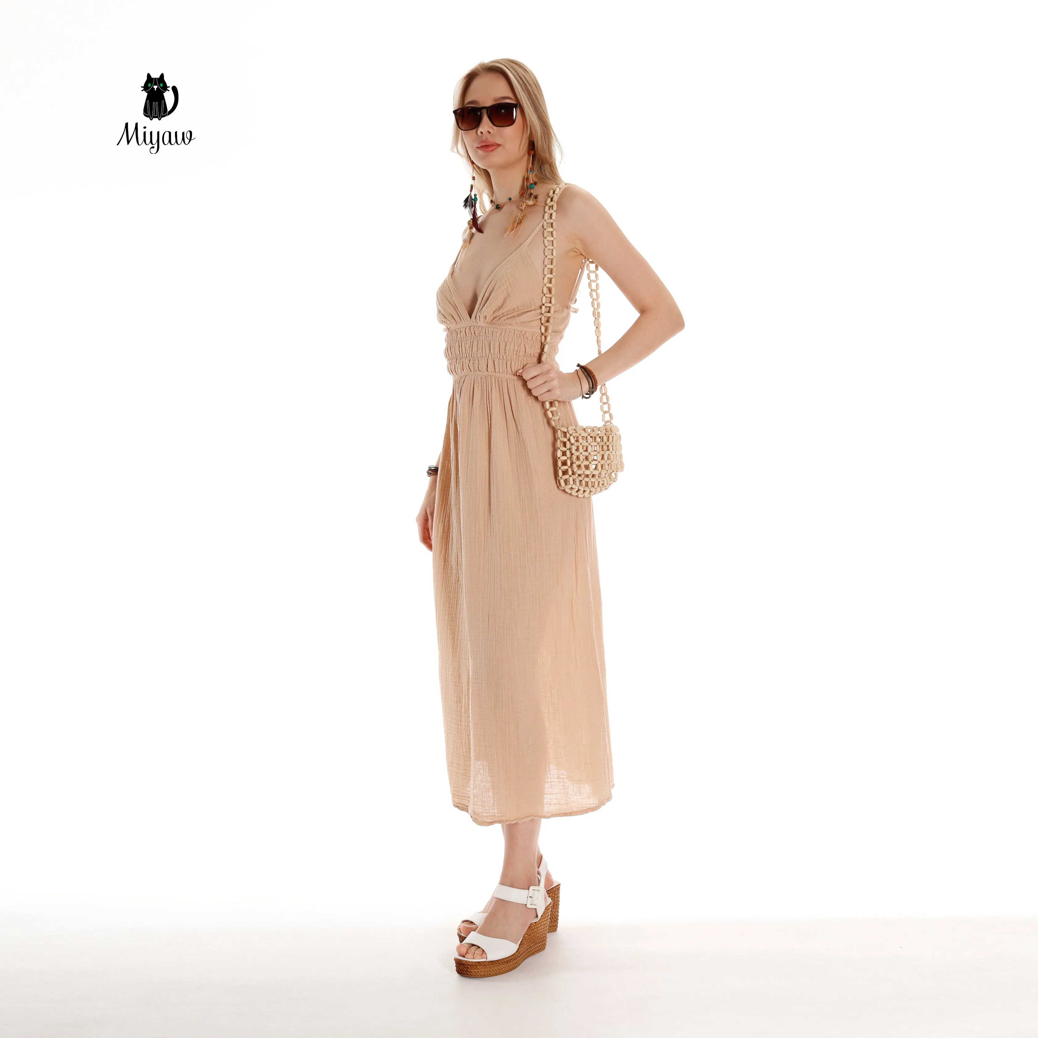 Boho Chic Sleeveless Open Back Maxi Dress for Summer sold by Miyaw Fashion product image thumbnail 4