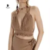 Boho Organic Cotton Crop Top - Resort Wear, Summer Beach Cover Up - Gift for Her sold by Miyaw Fashion