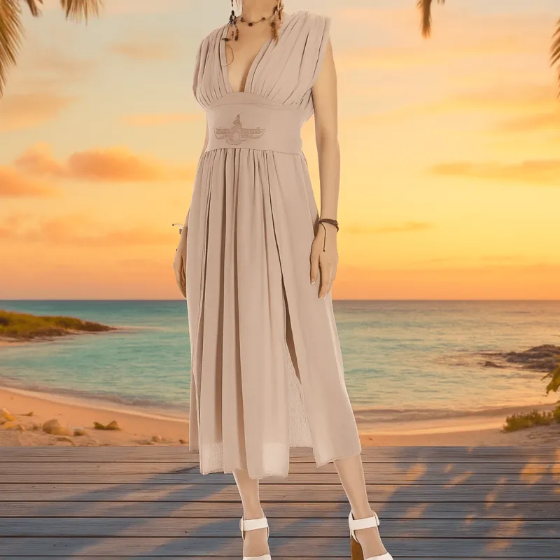 Wholesale Boho Chic Greek Goddess Costume, Cotton Long Dress sold by Miyaw Fashion