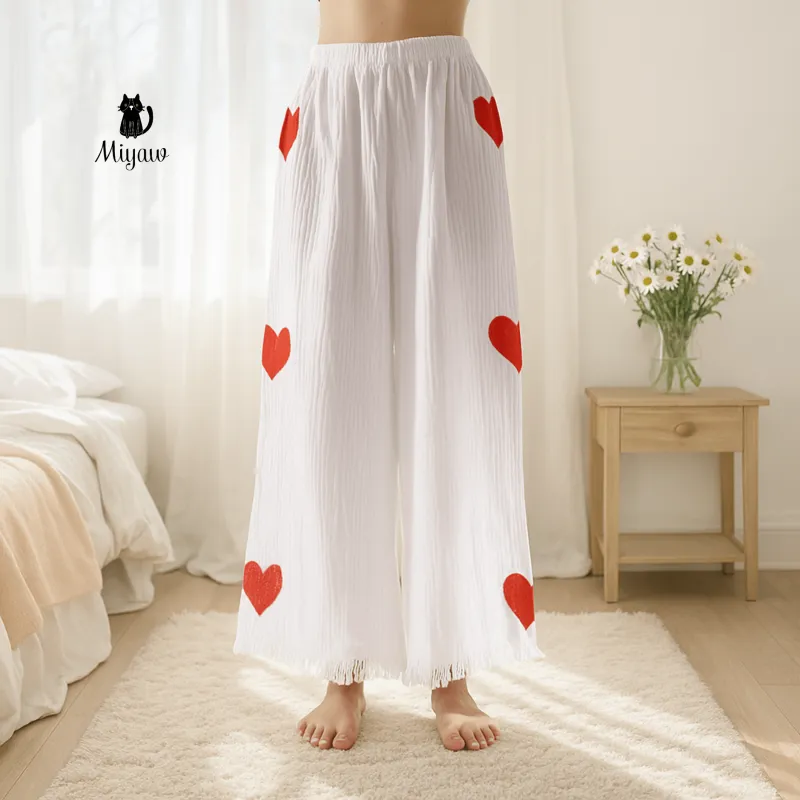 Cotton Heart PJ Pants – Cozy Pajama Bottom for Women sold by Miyaw Fashion