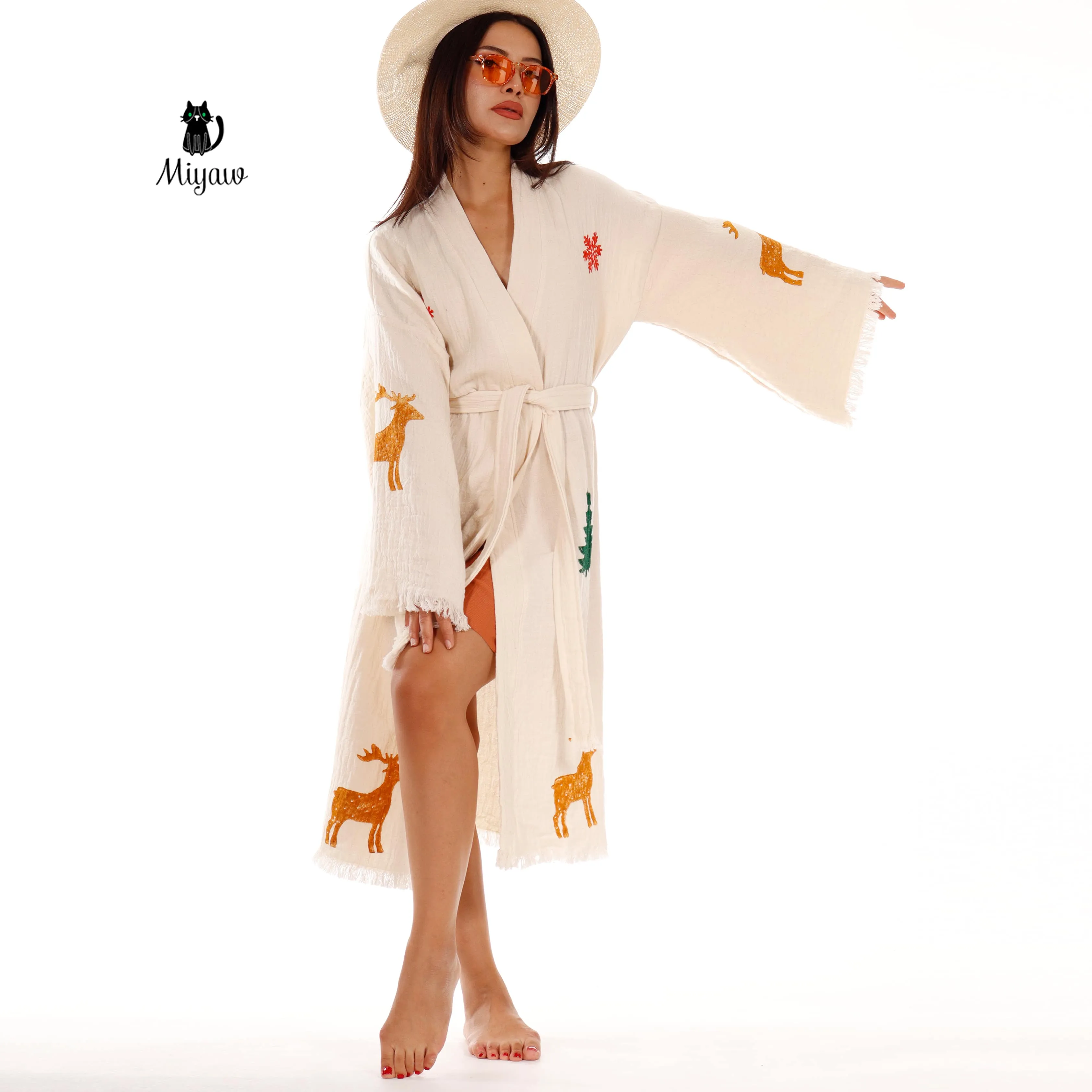 Christmas Tree Kimono Robe – Unique Christmas Gift Idea sold by Miyaw Fashion product image thumbnail 3