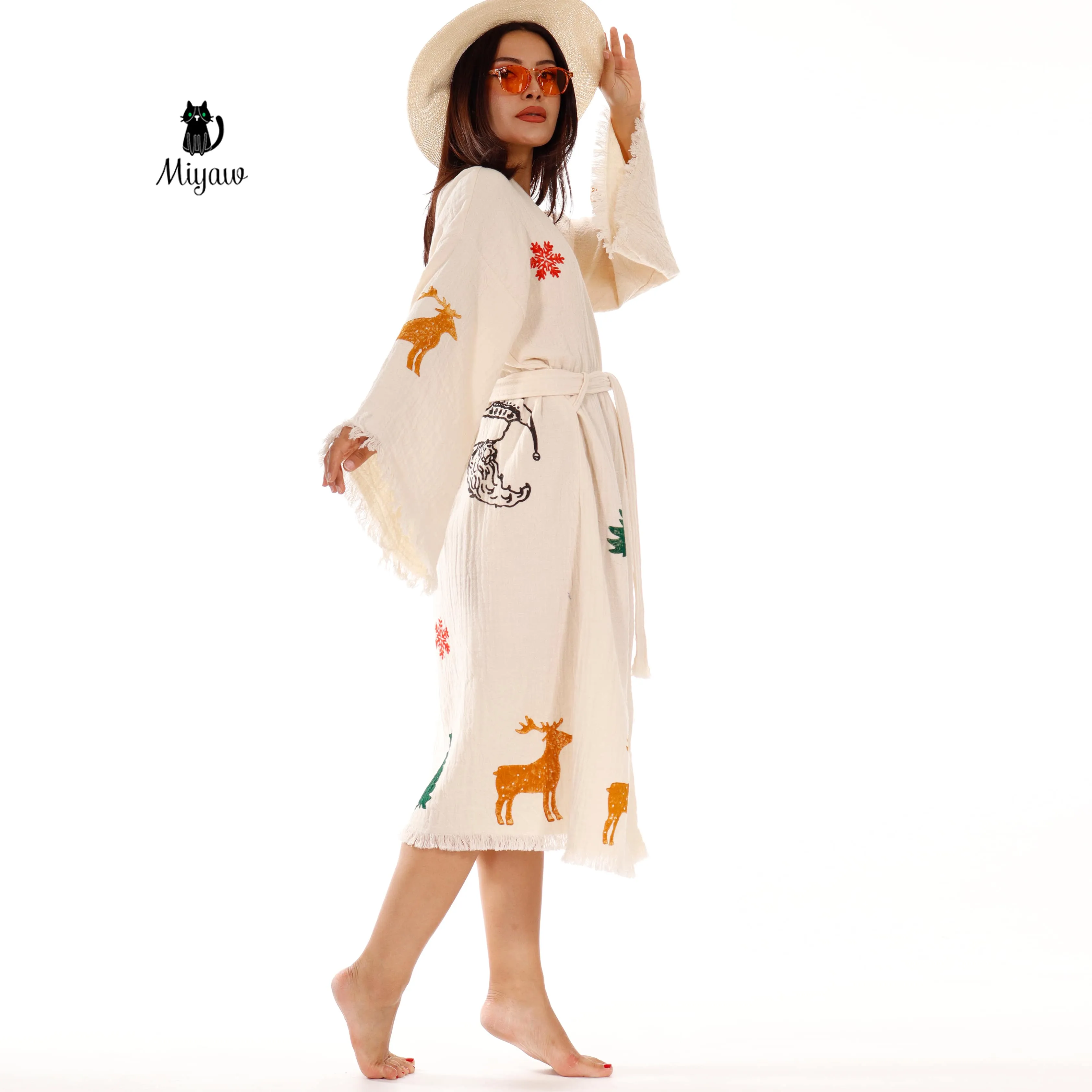 Christmas Tree Kimono Robe – Unique Christmas Gift Idea sold by Miyaw Fashion product image thumbnail 4