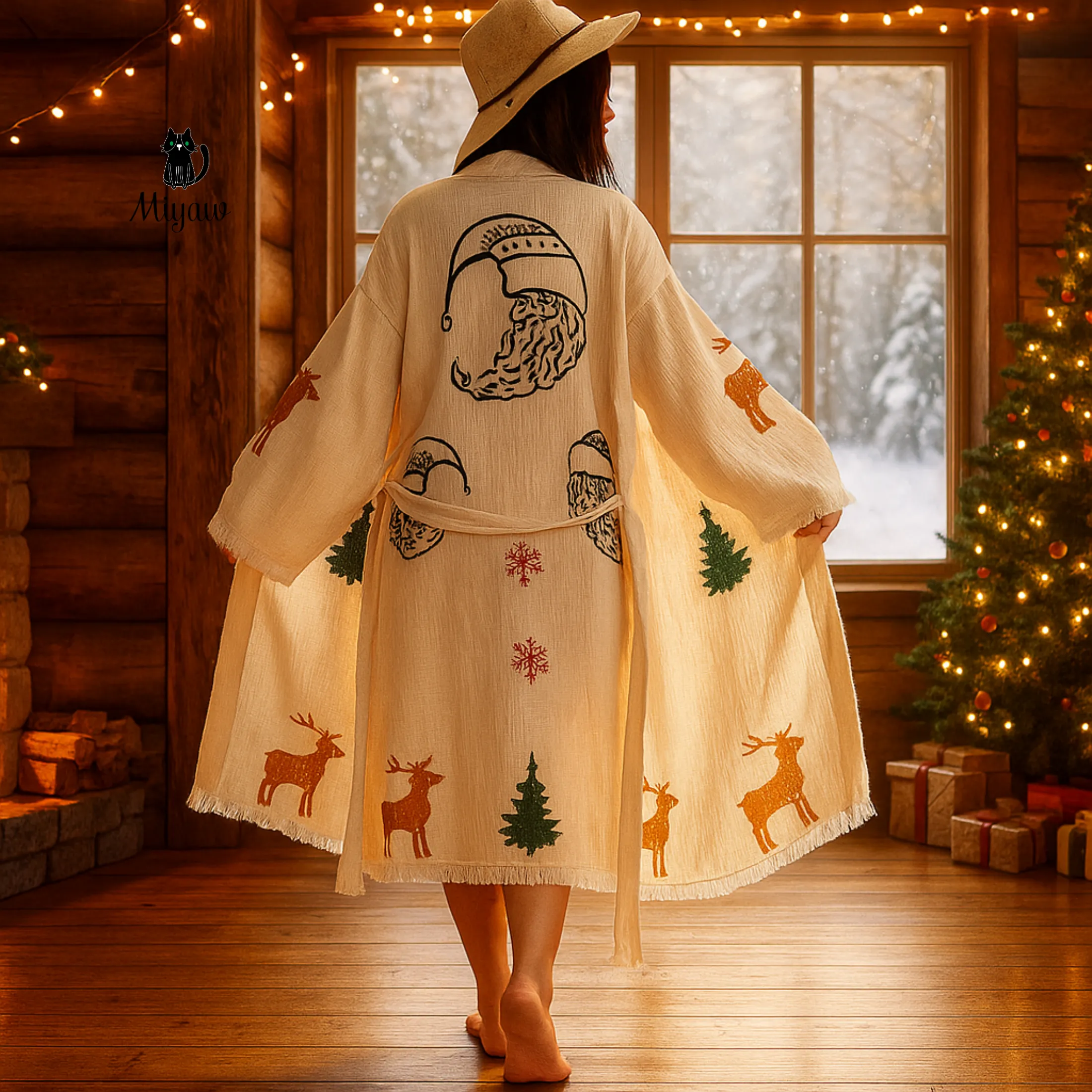 Christmas Tree Kimono Robe – Unique Christmas Gift Idea sold by Miyaw Fashion