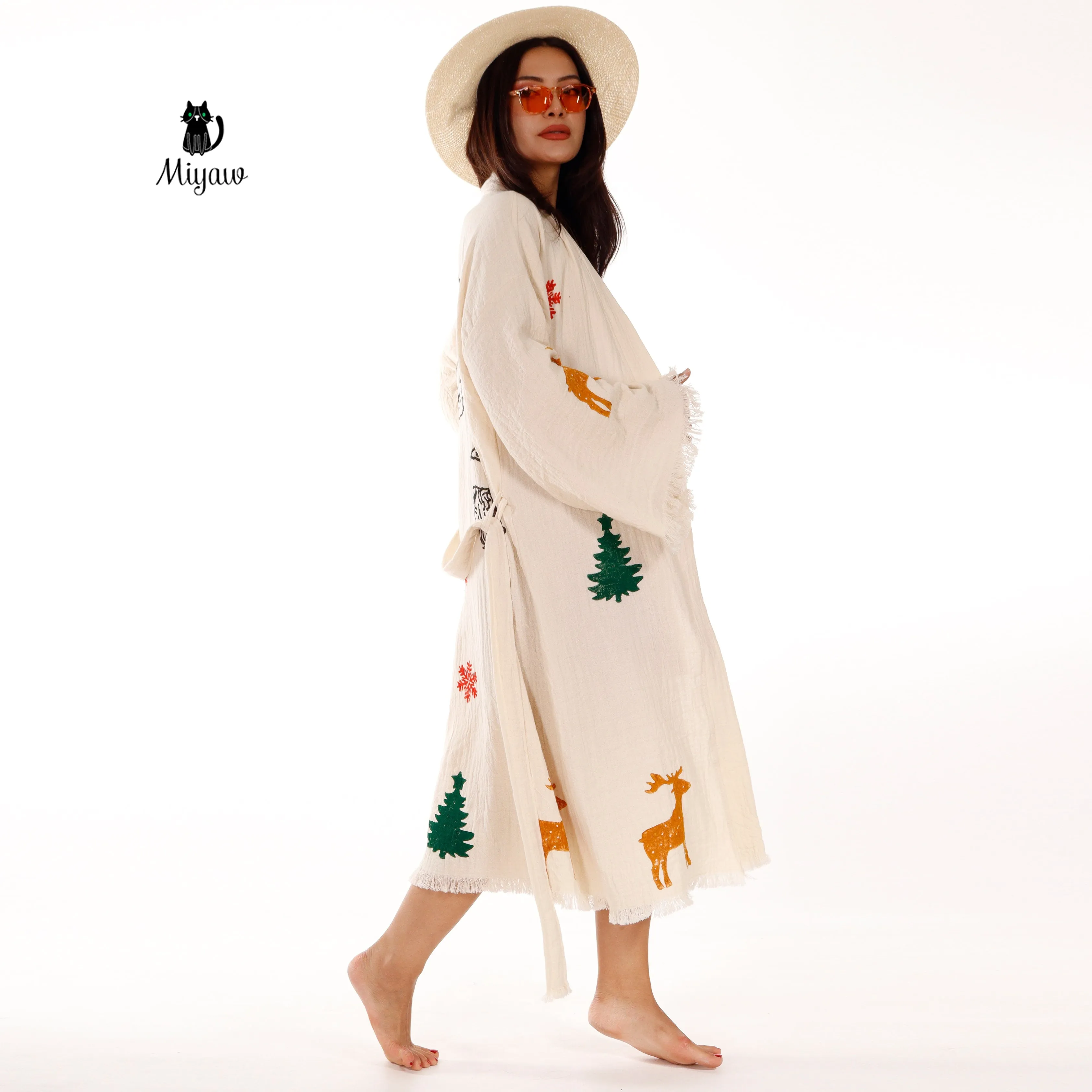 Christmas Tree Kimono Robe – Unique Christmas Gift Idea sold by Miyaw Fashion product image thumbnail 2