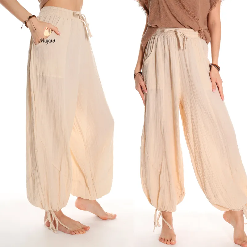 Handmade Boho Cotton Harem Pants: Perfect for Resort Wear sold by Miyaw Fashion