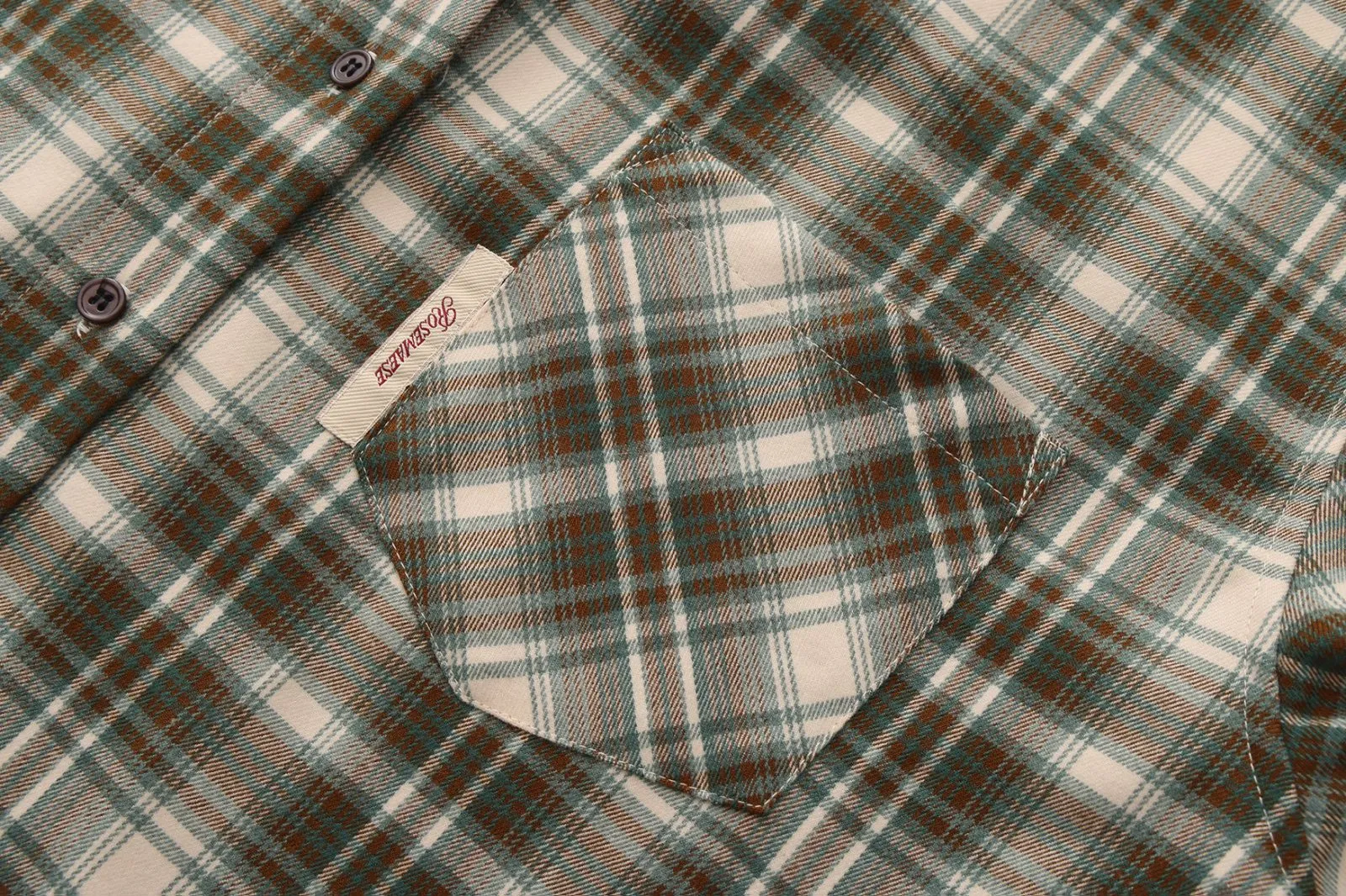 Study Break Hooded Plaid Shirt - Green sold by ROSEMA.ESE product image thumbnail 4