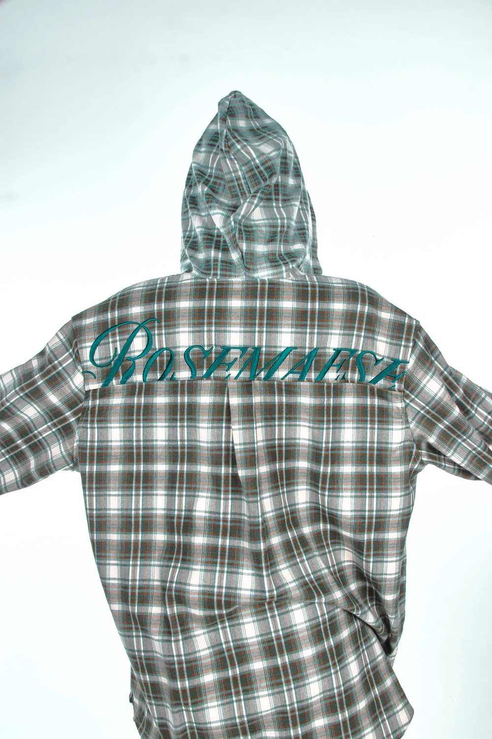 Study Break Hooded Plaid Shirt - Green sold by ROSEMA.ESE product image thumbnail 3