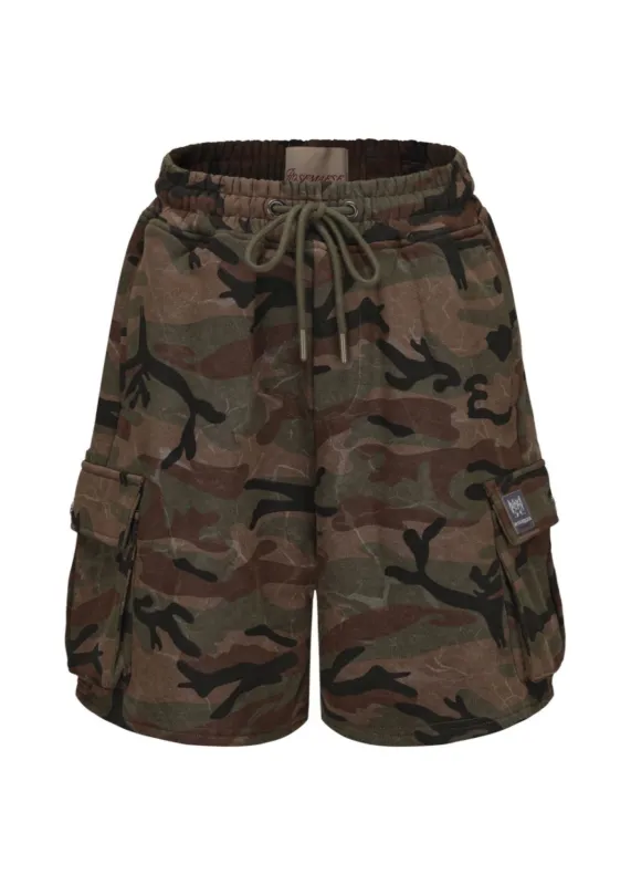 Cotton Parachute Short Pants- Dark Camo sold by ROSEMA.ESE