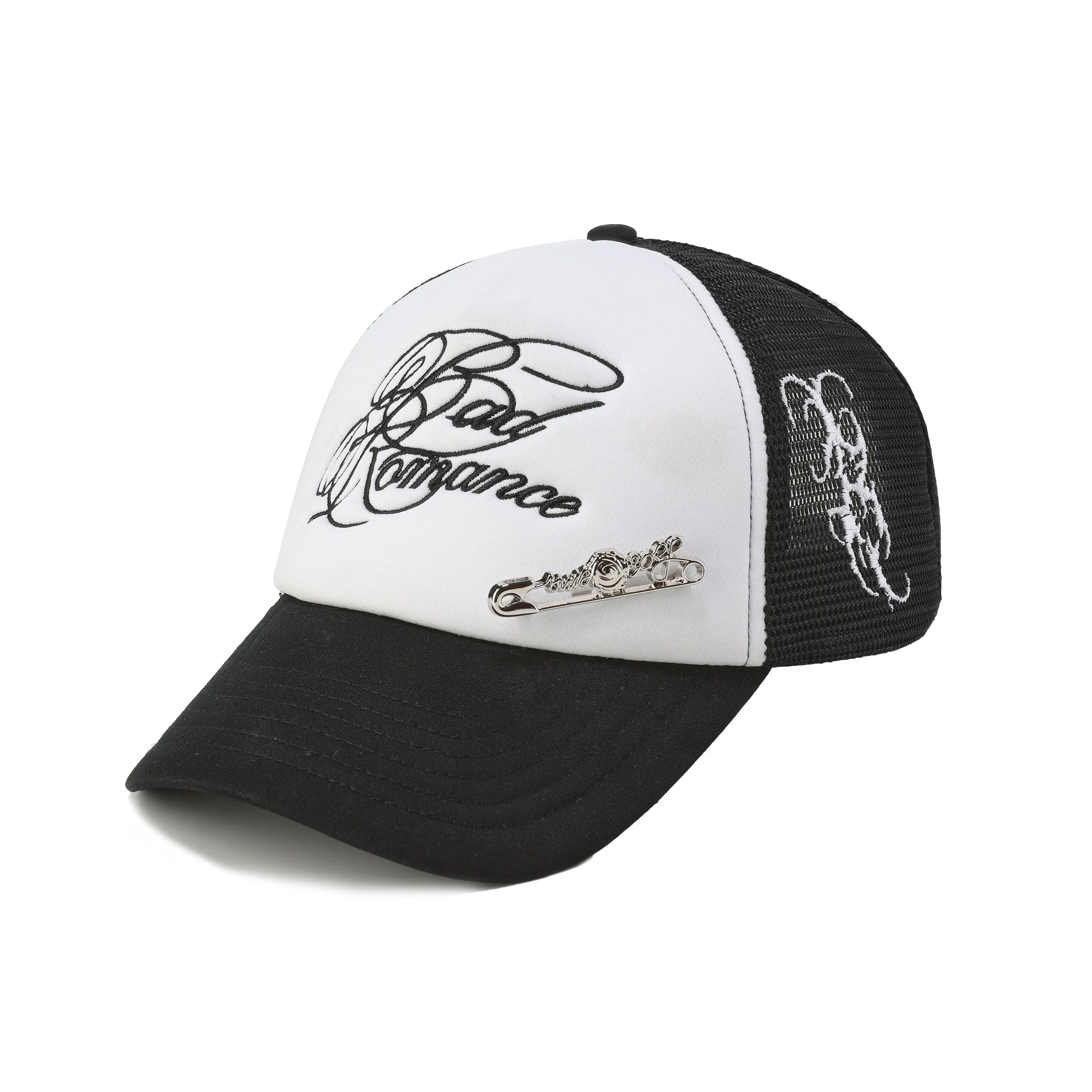 Silver Rose Pin Baseball Cap - Black sold by ROSEMA.ESE