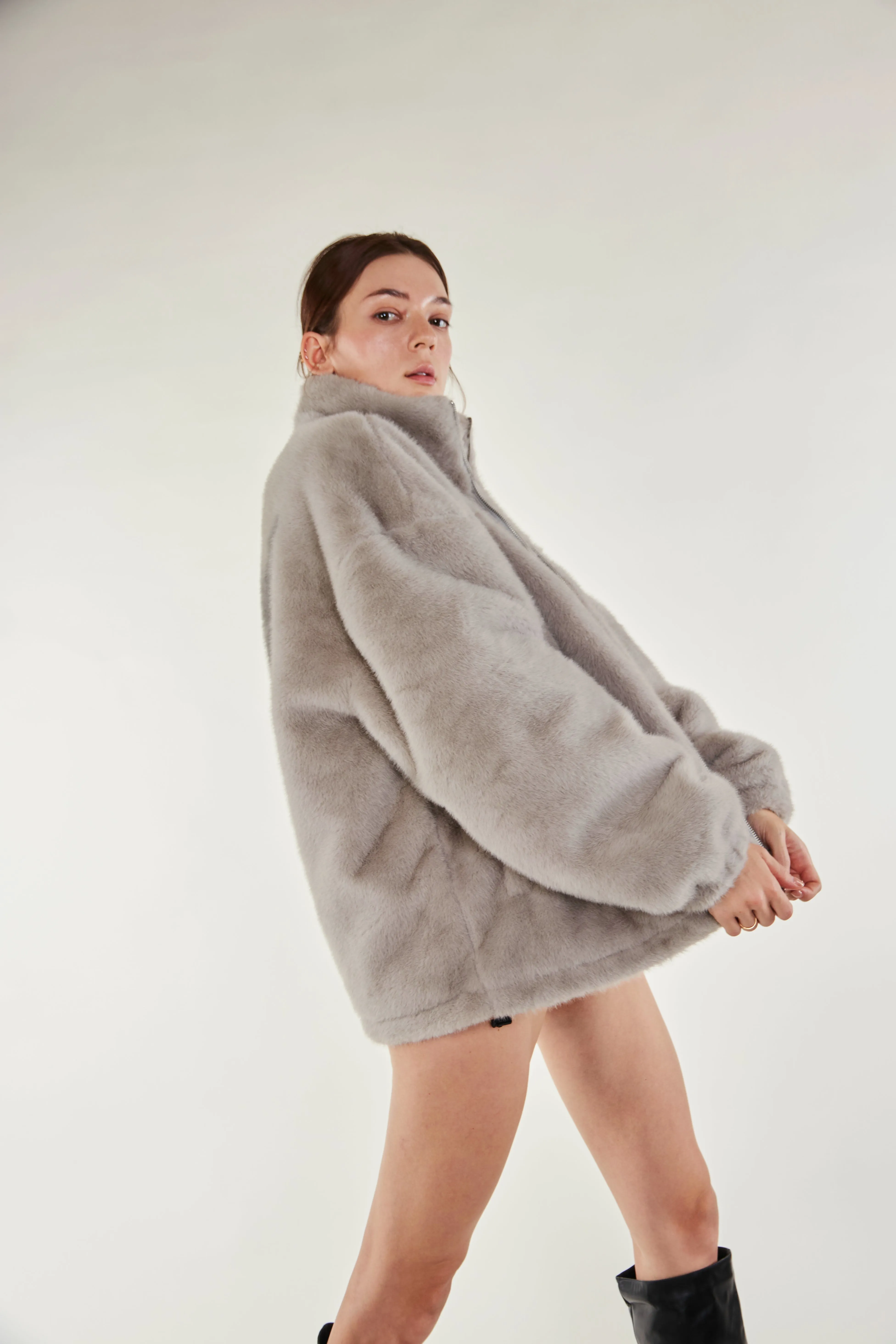 Cozy Darling Fur Coat - Grey sold by ROSEMA.ESE product image thumbnail 4