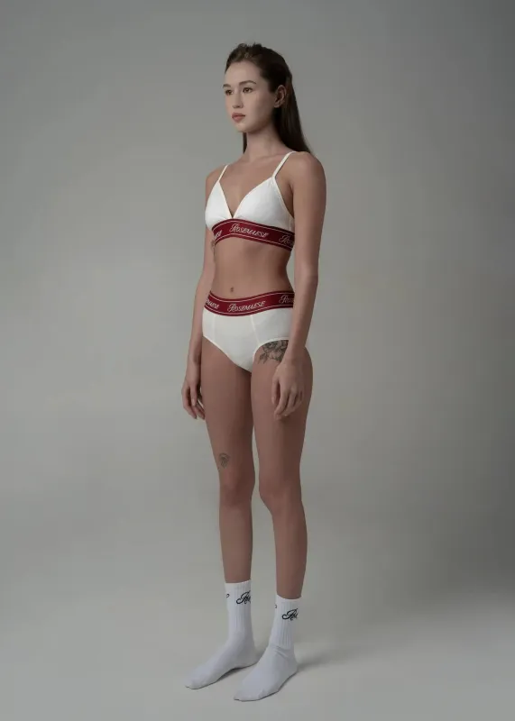 Cotton Triangle Bralette Set - White made by ROSEMA.ESE