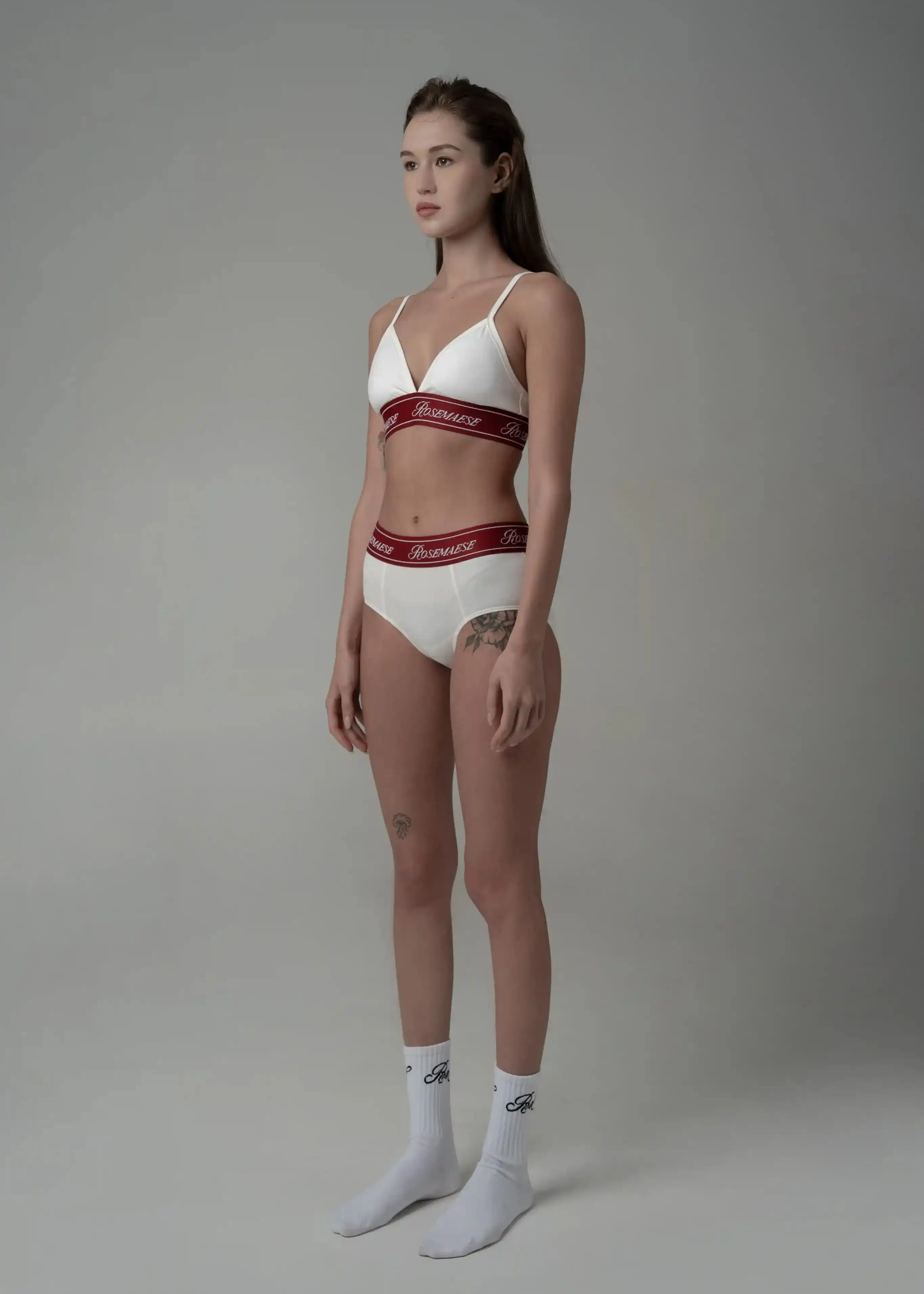 Cotton Triangle Bralette Set - White sold by ROSEMA.ESE