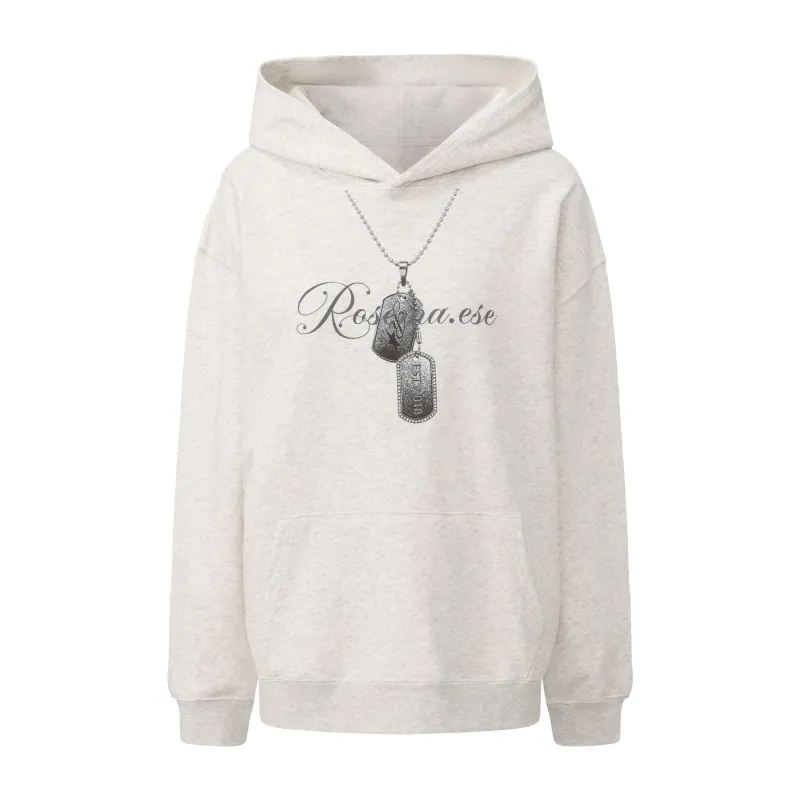 Chain Printing Hoodie - Grey made by ROSEMA.ESE