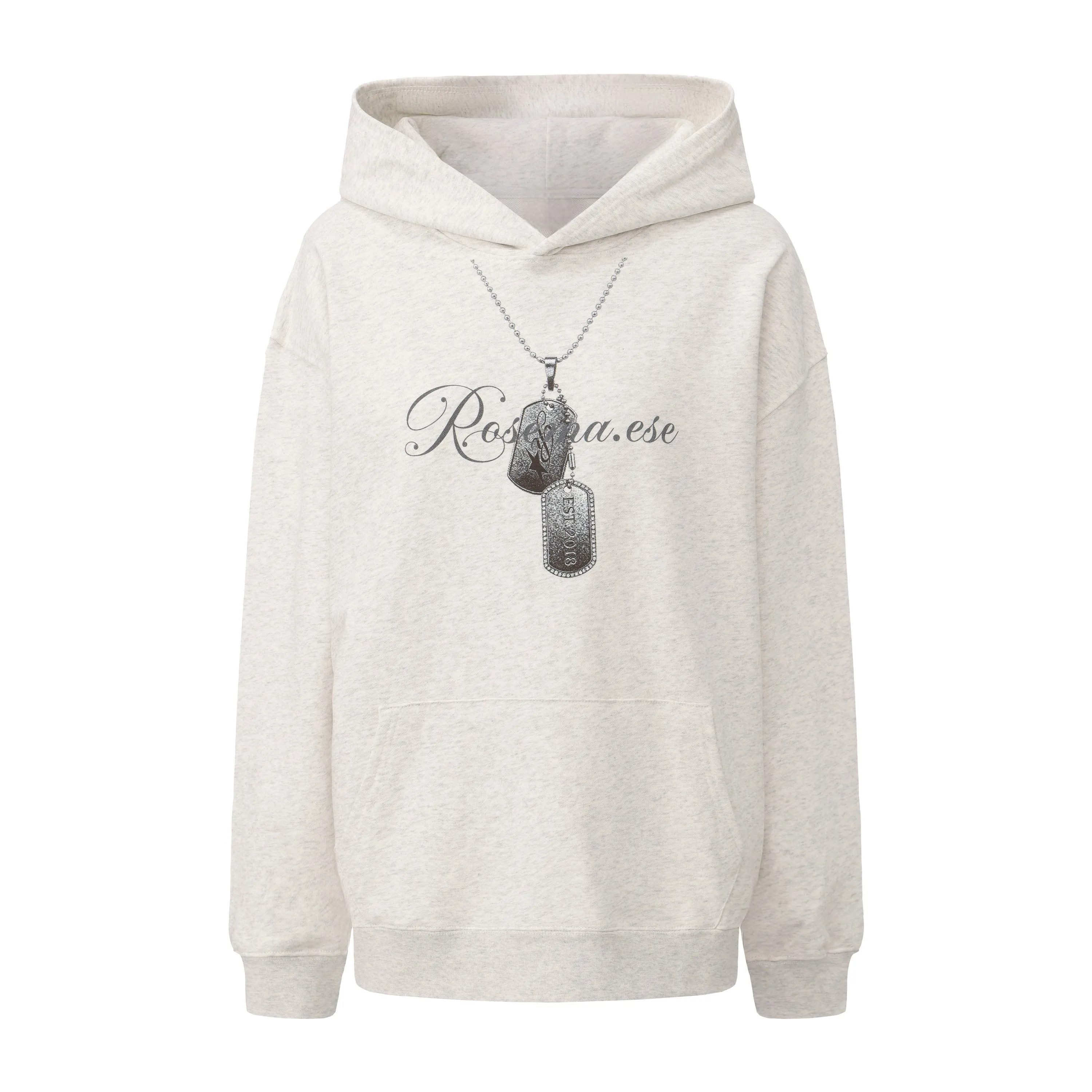 Chain Printing Hoodie - Grey sold by ROSEMA.ESE