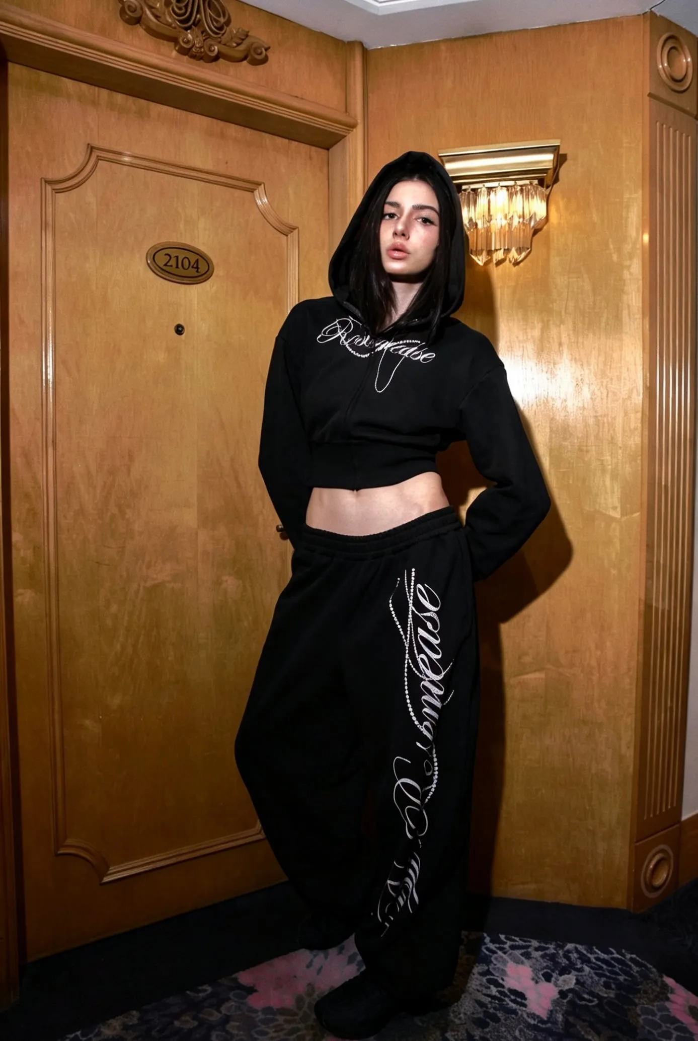 Winter Cotton Zipper Hoodie - Black sold by ROSEMA.ESE product image thumbnail 3