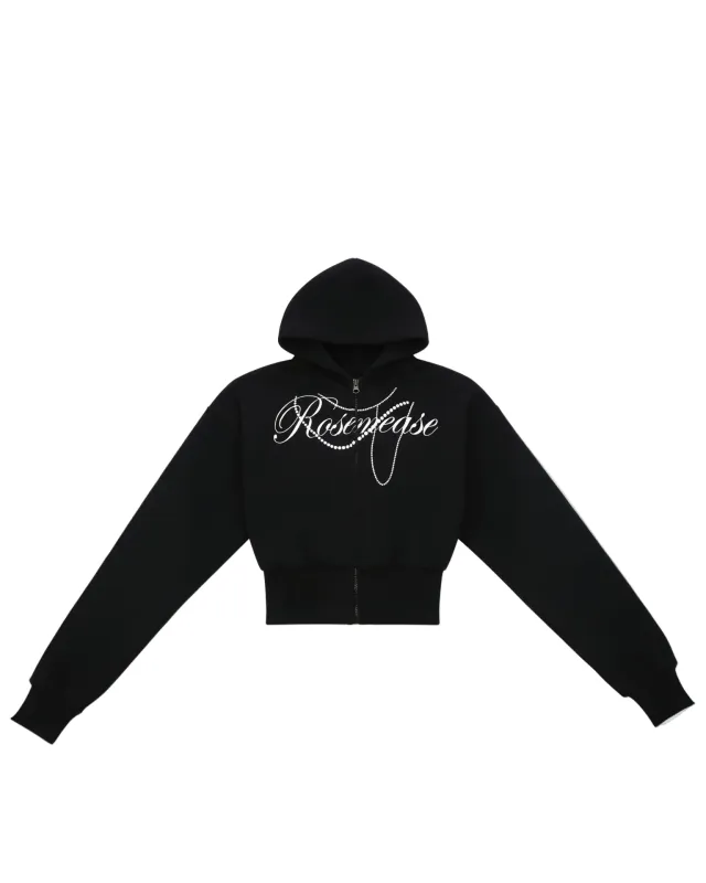 Winter Cotton Zipper Hoodie - Black made by ROSEMA.ESE