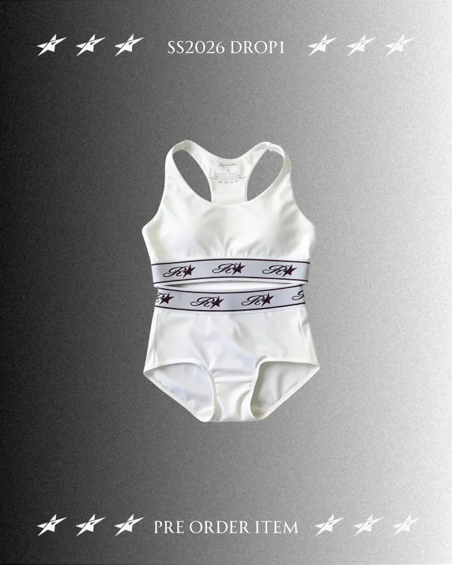 Sports Star Bra Set - White (Pre-order) made by ROSEMA.ESE