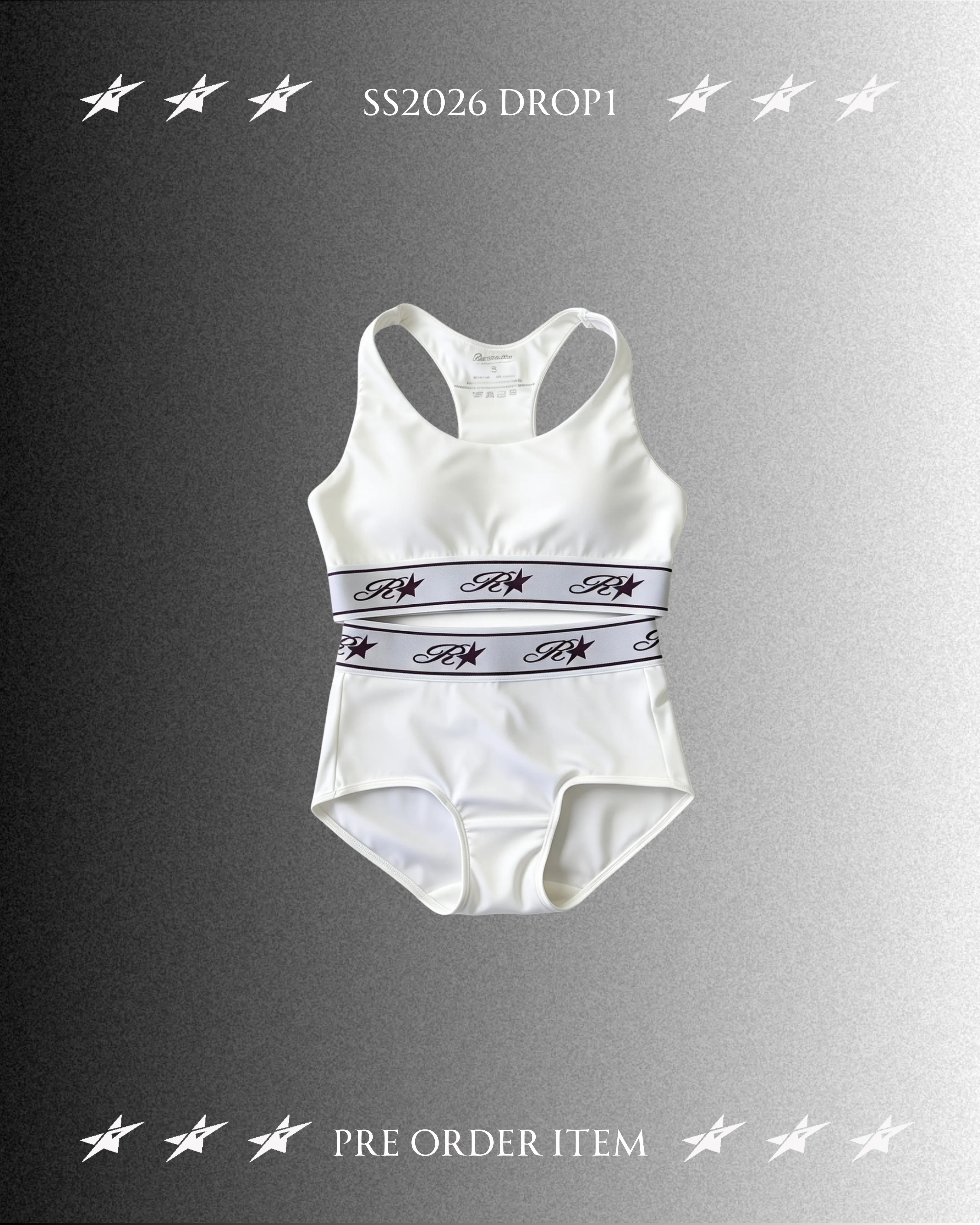 Sports Star Bra Set - White (Pre-order) sold by ROSEMA.ESE