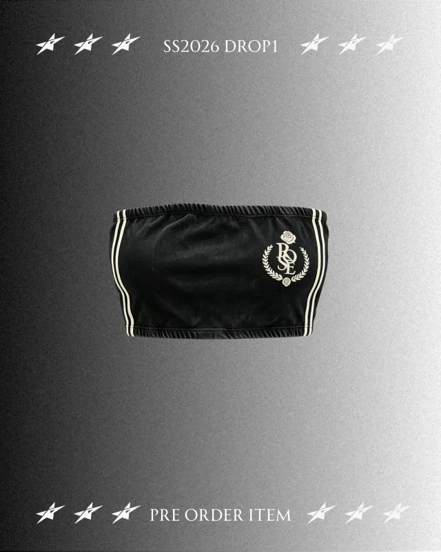 Sporty Strapless Mini Top - Black made by ROSEMA.ESE