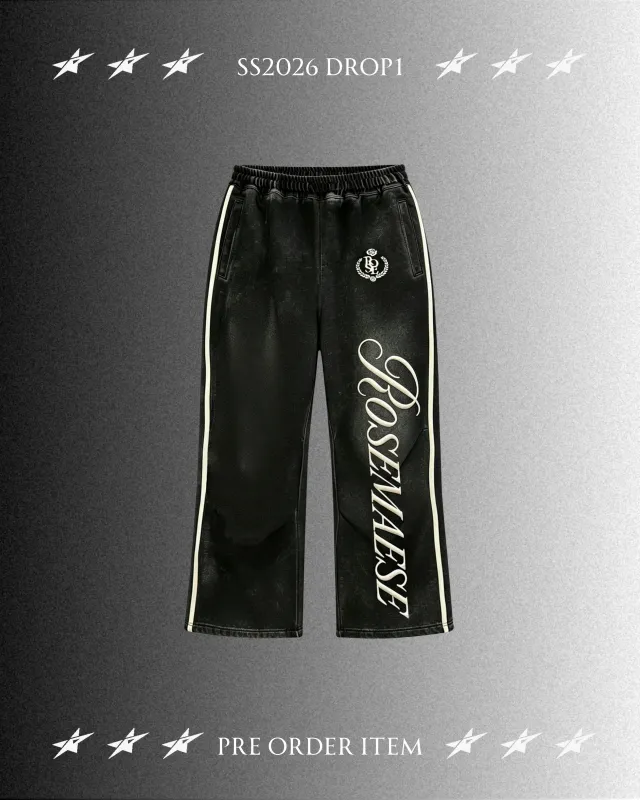 Rose Badge Sweatpants - Black made by ROSEMA.ESE