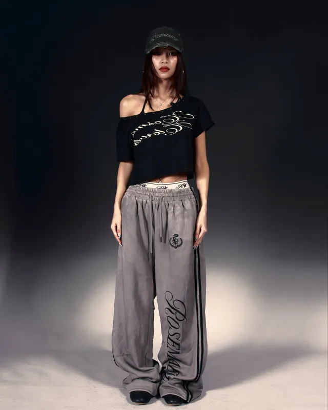 Slouchy Off-Shoulder Crop Tee - Black made by ROSEMA.ESE