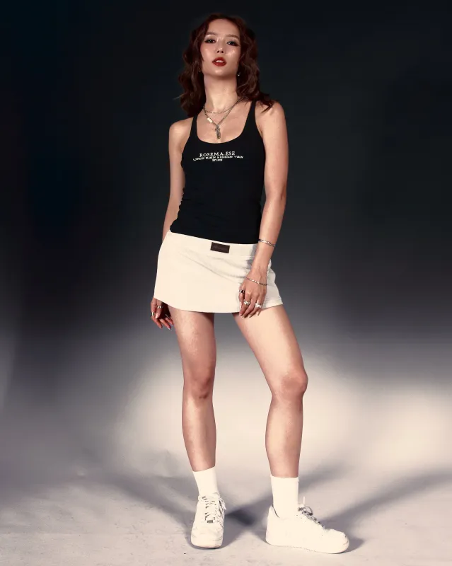 Ribbed Logo Tank Top - Black made by ROSEMA.ESE